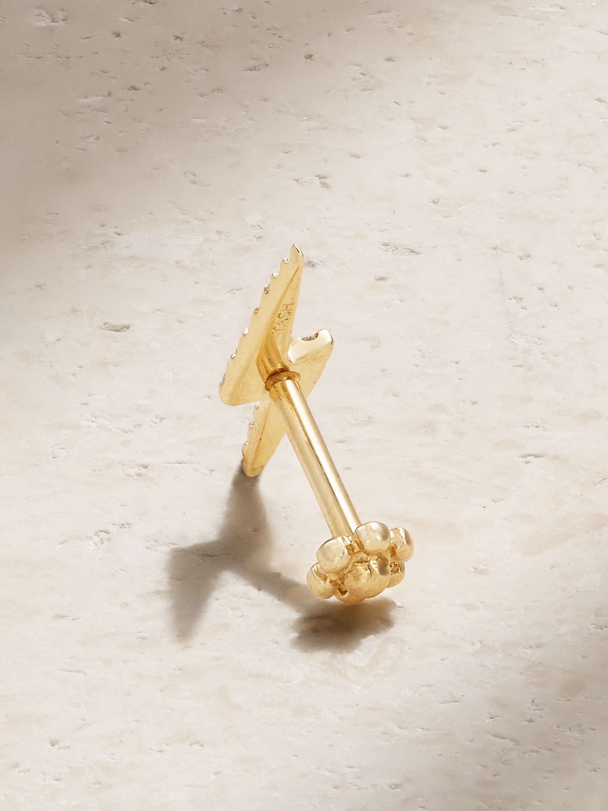 MARIA TASH Lightning Bolt 18-karat gold emerald single earring