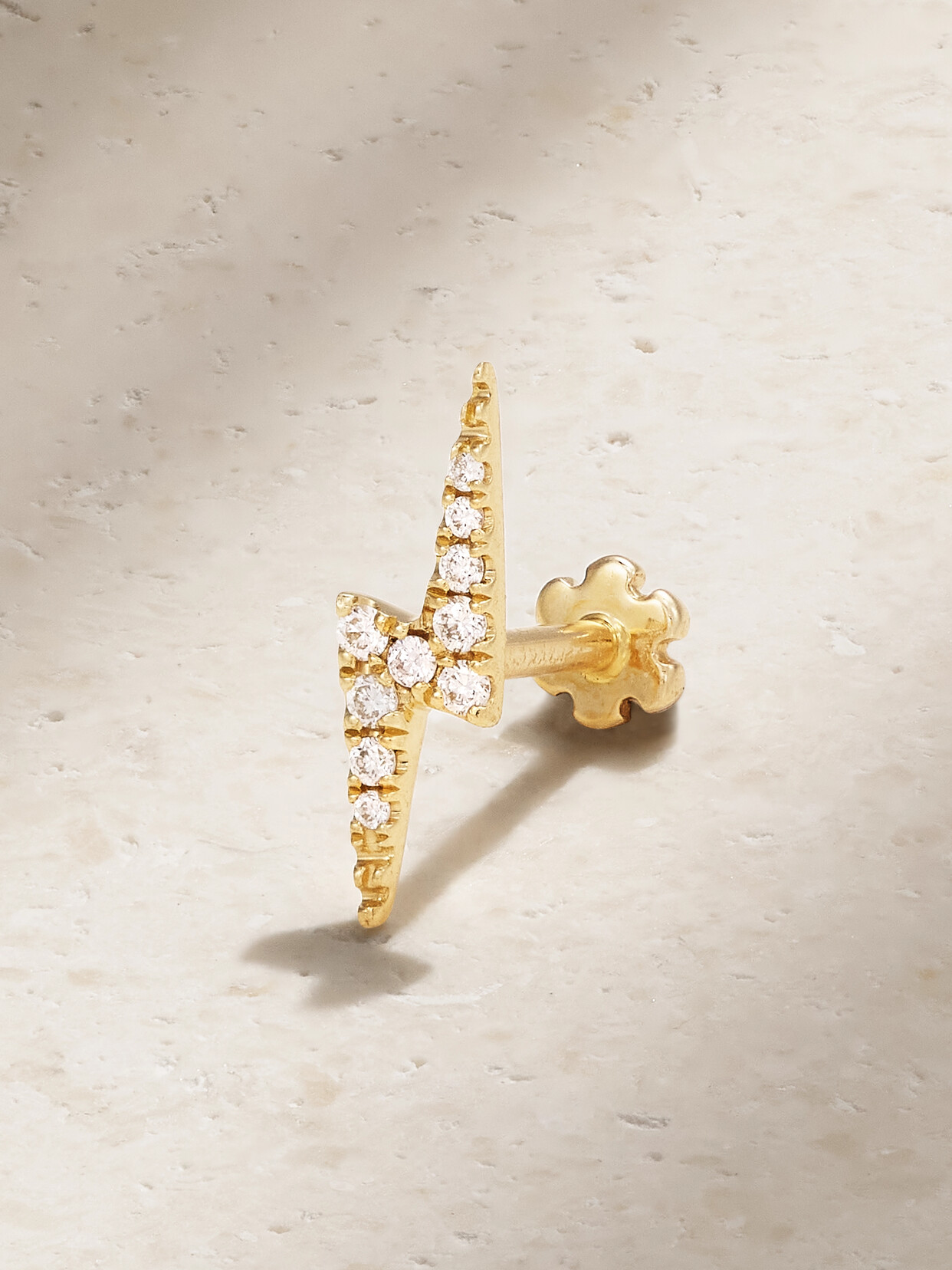 Maria Tash Lightning Bolt 18-karat Gold Diamond Earring