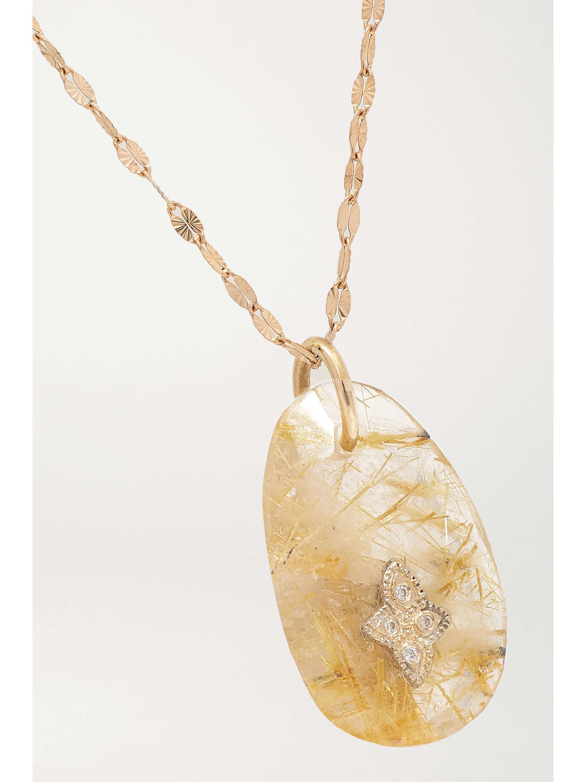 PASCALE MONVOISIN Gaia N°1 9 and 14-karat gold, quartz and diamond necklace
