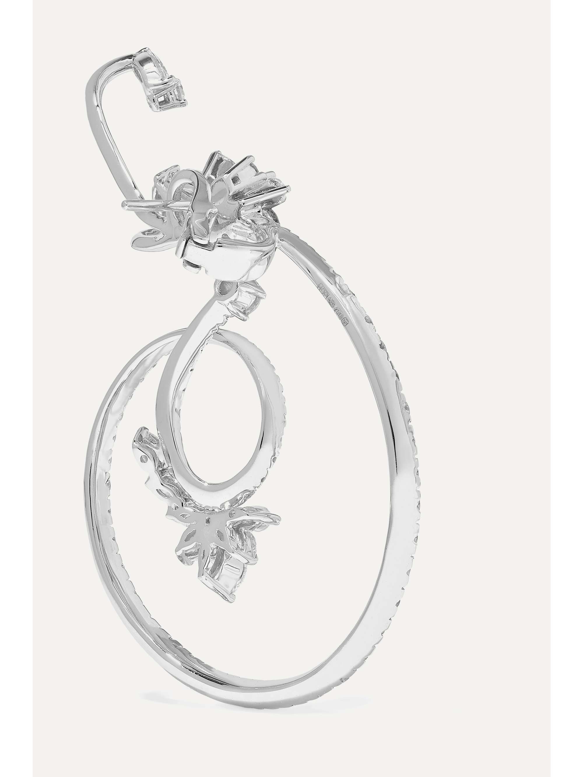 YEPREM 18-karat white gold diamond earrings