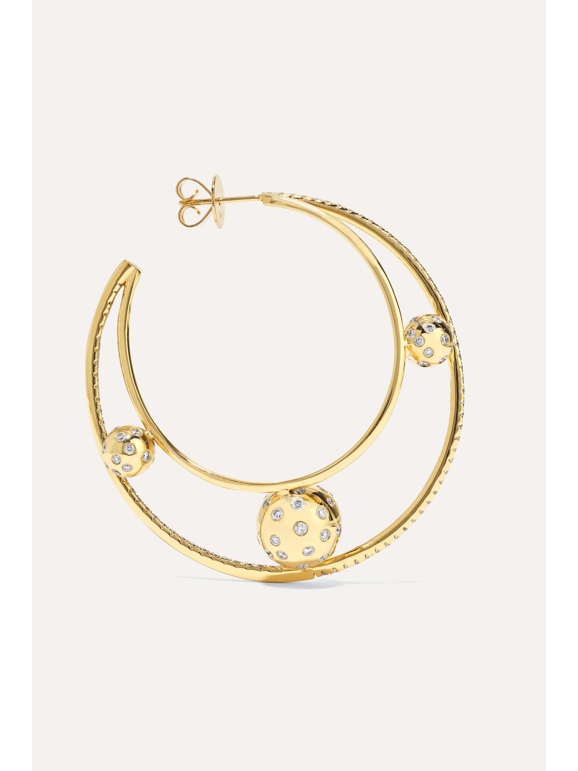OFIRA Solar 18-karat gold diamond earrings