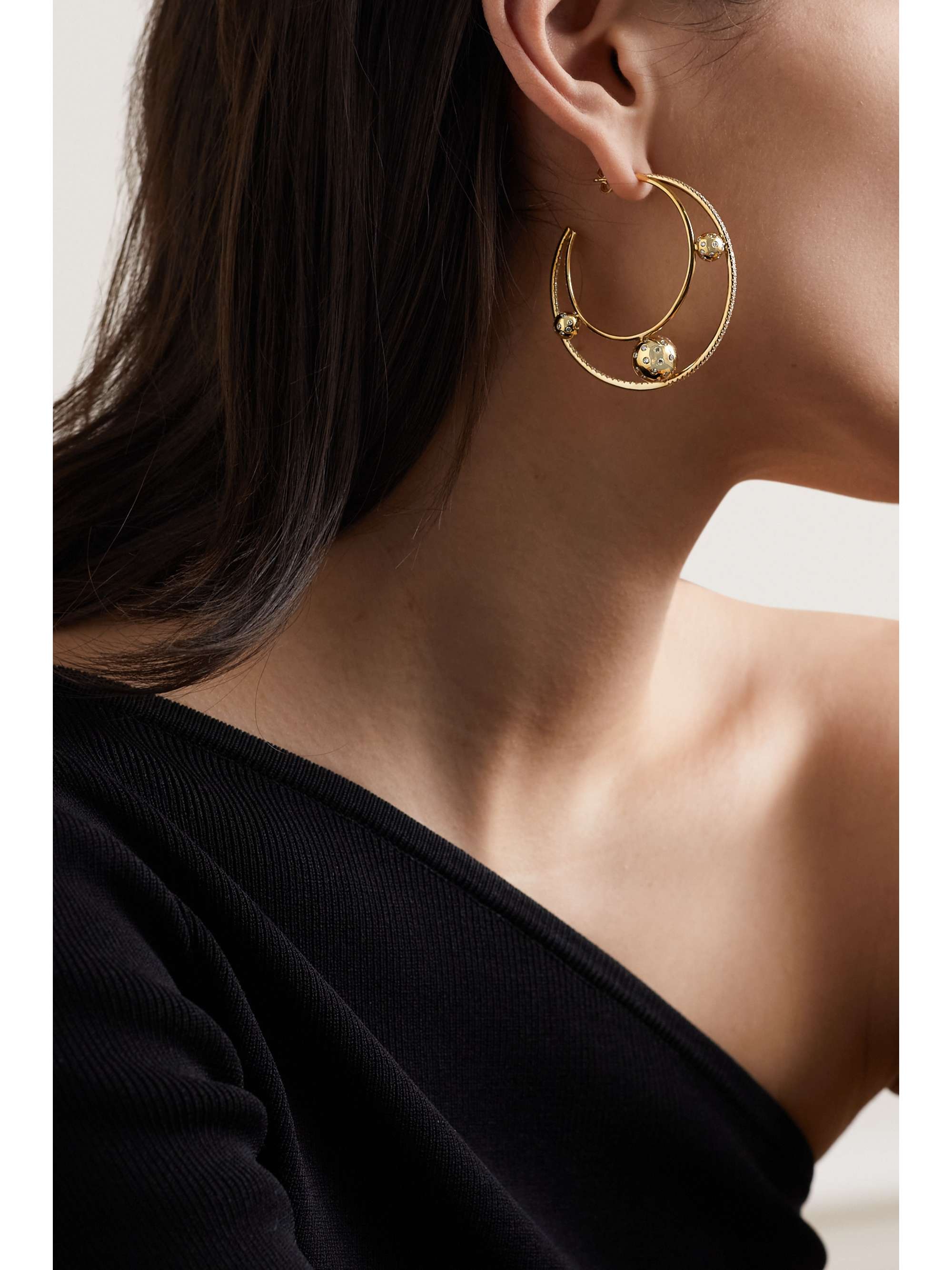 OFIRA Solar 18-karat gold diamond earrings