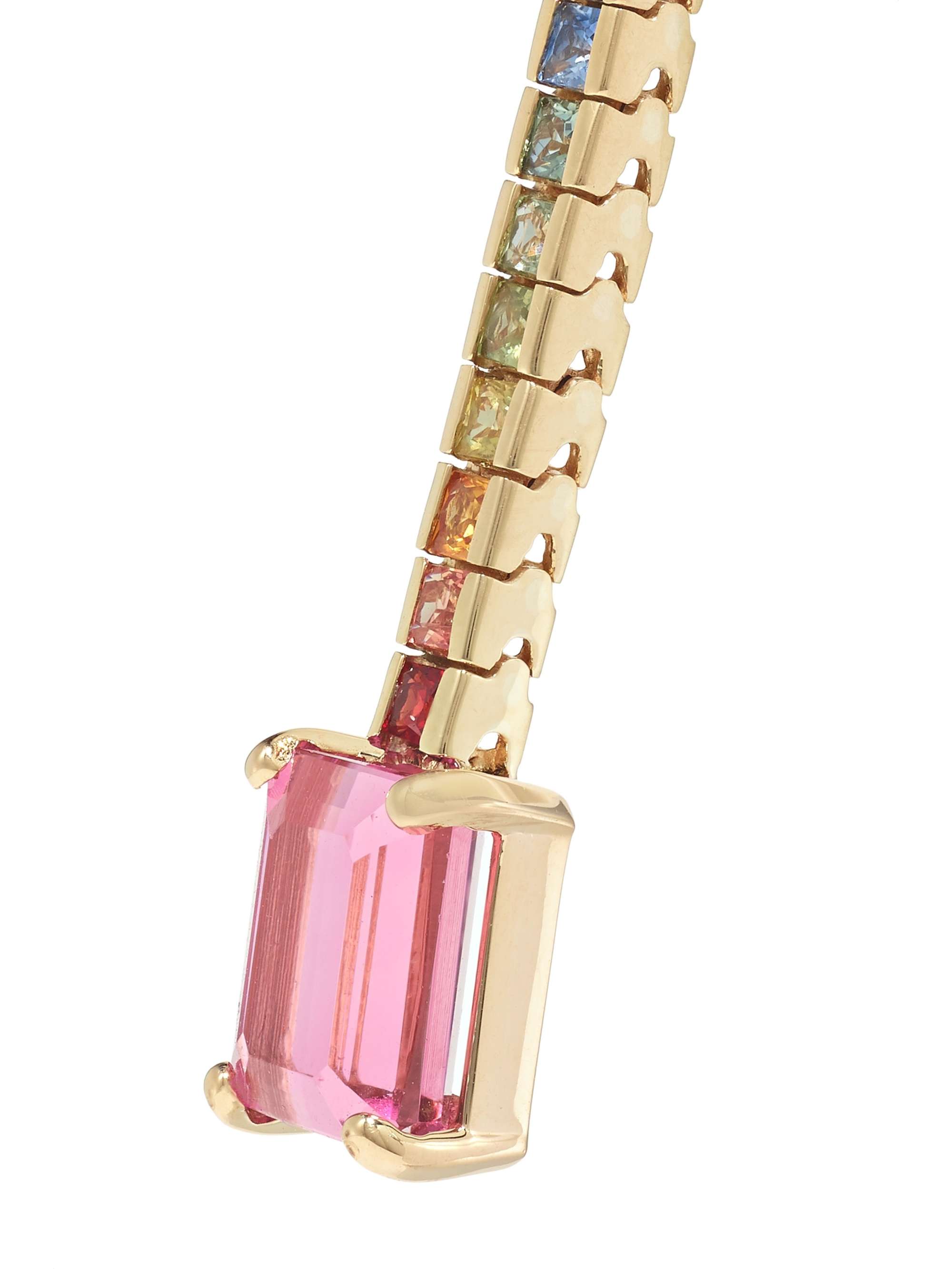 MATEO Somewhere Over the Rainbow 14-karat gold tourmaline and sapphire earrings