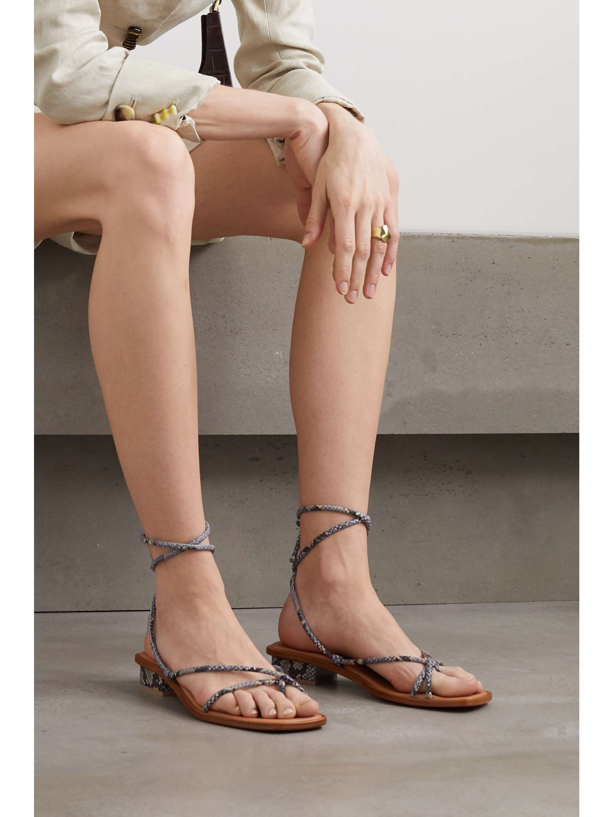 LOQ Ara snake-effect leather sandals | NET-A-PORTER