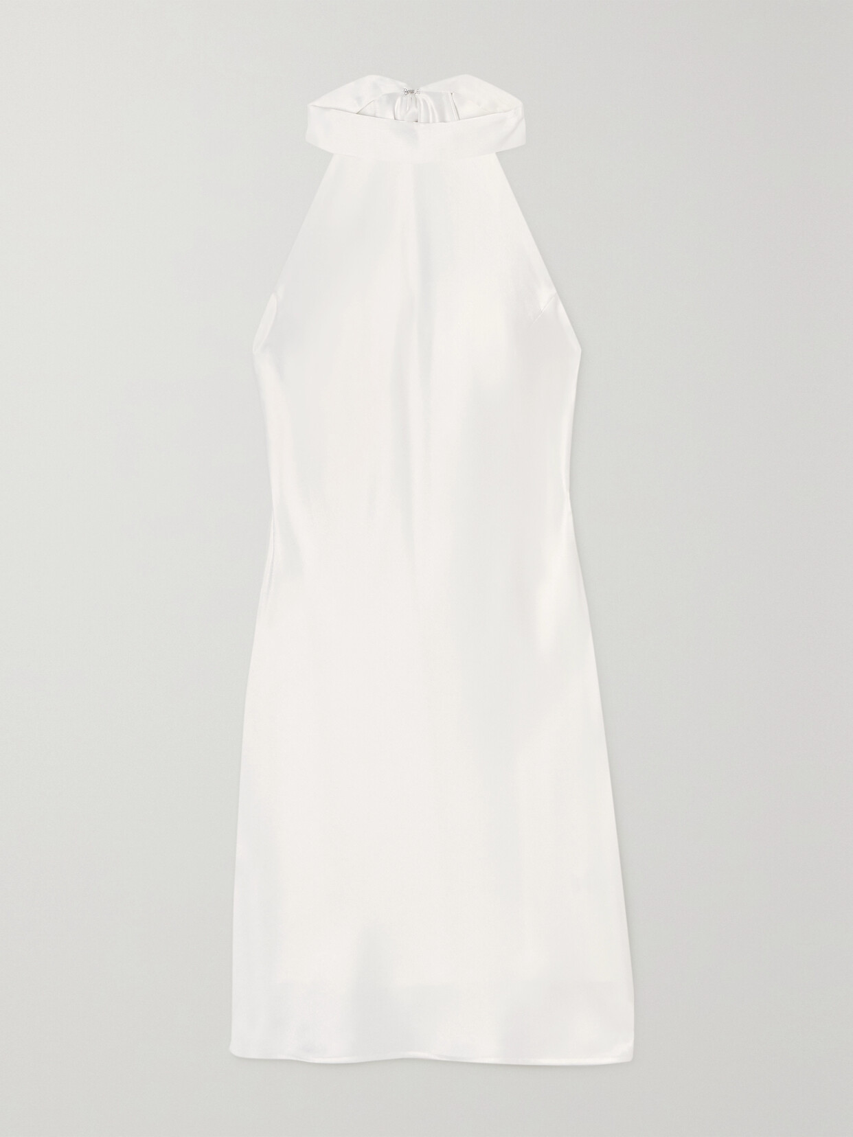 Galvan Satin Halterneck Mini Dress - White