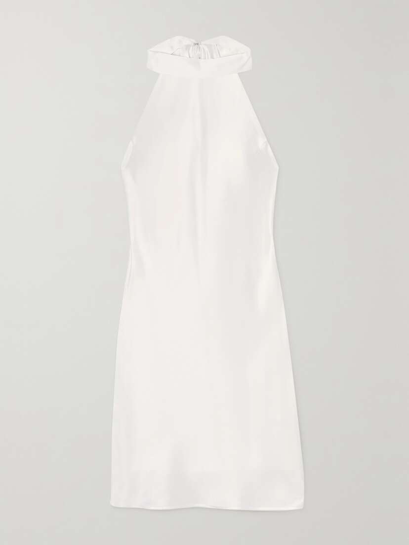 Galvan Satin Halterneck Mini Dress