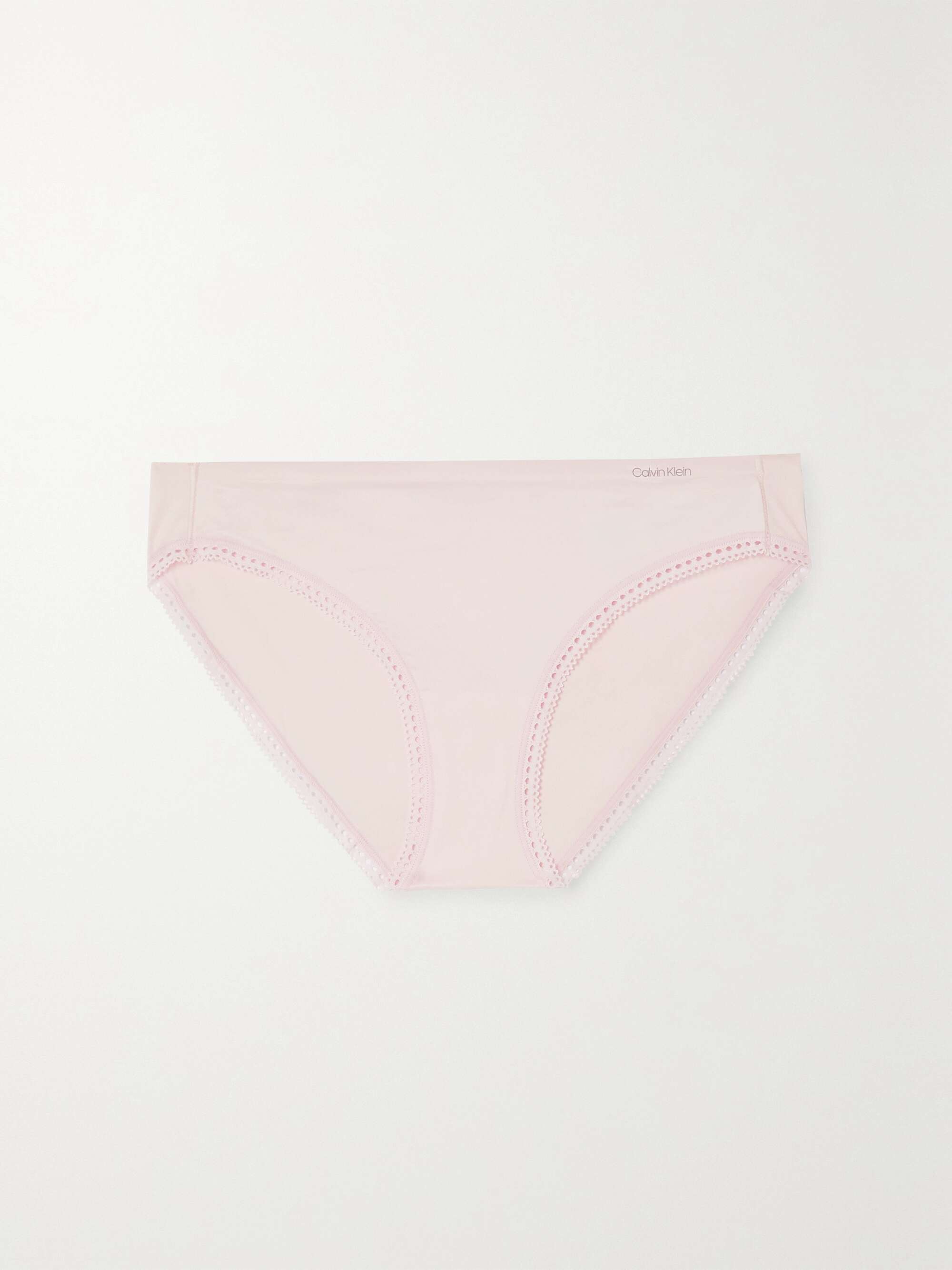 solide verraad Asser Pastel pink Liquid Touch picot-trimmed stretch-jersey briefs | CALVIN KLEIN  | NET-A-PORTER