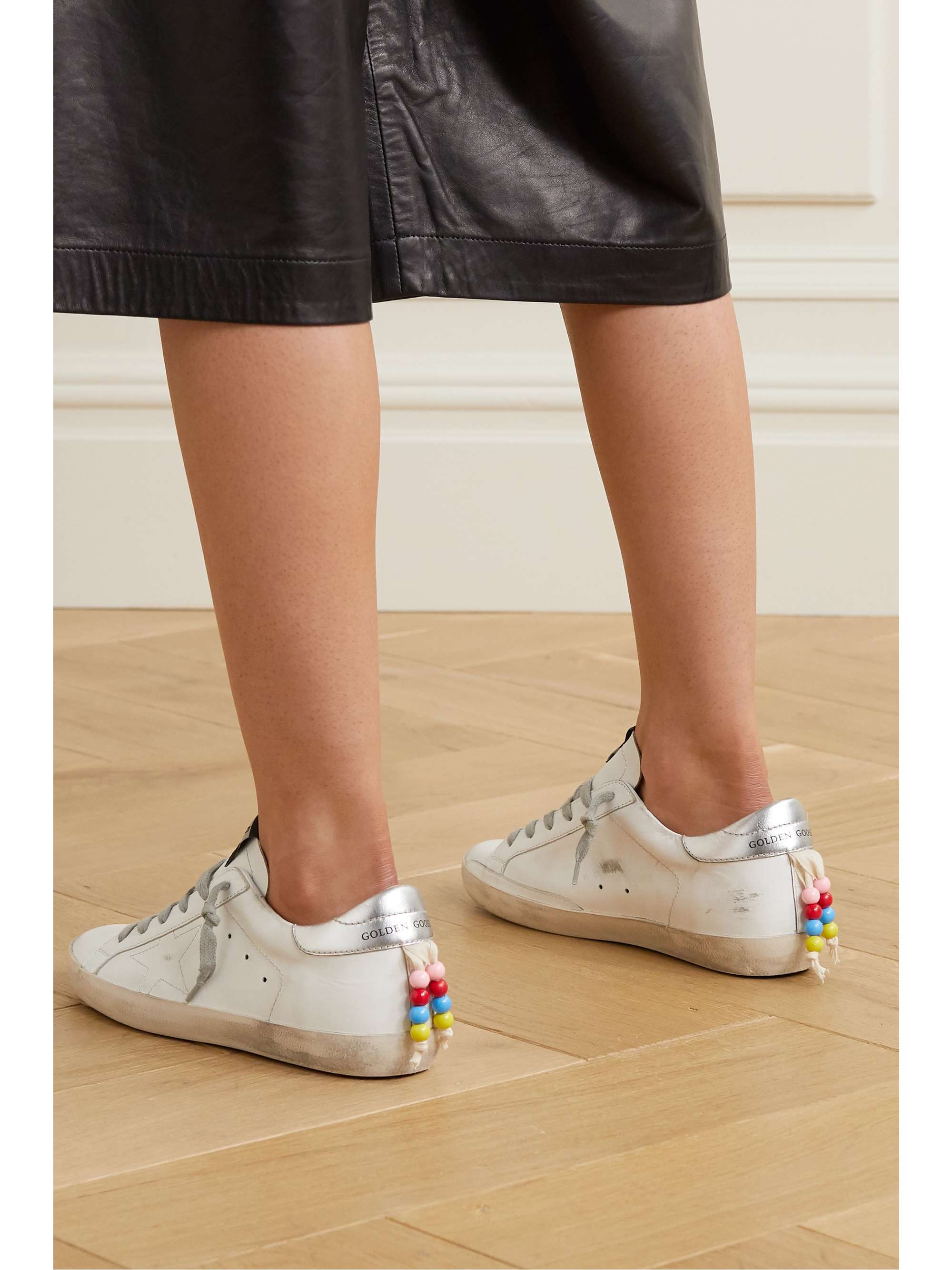 golden goose beaded sneakers