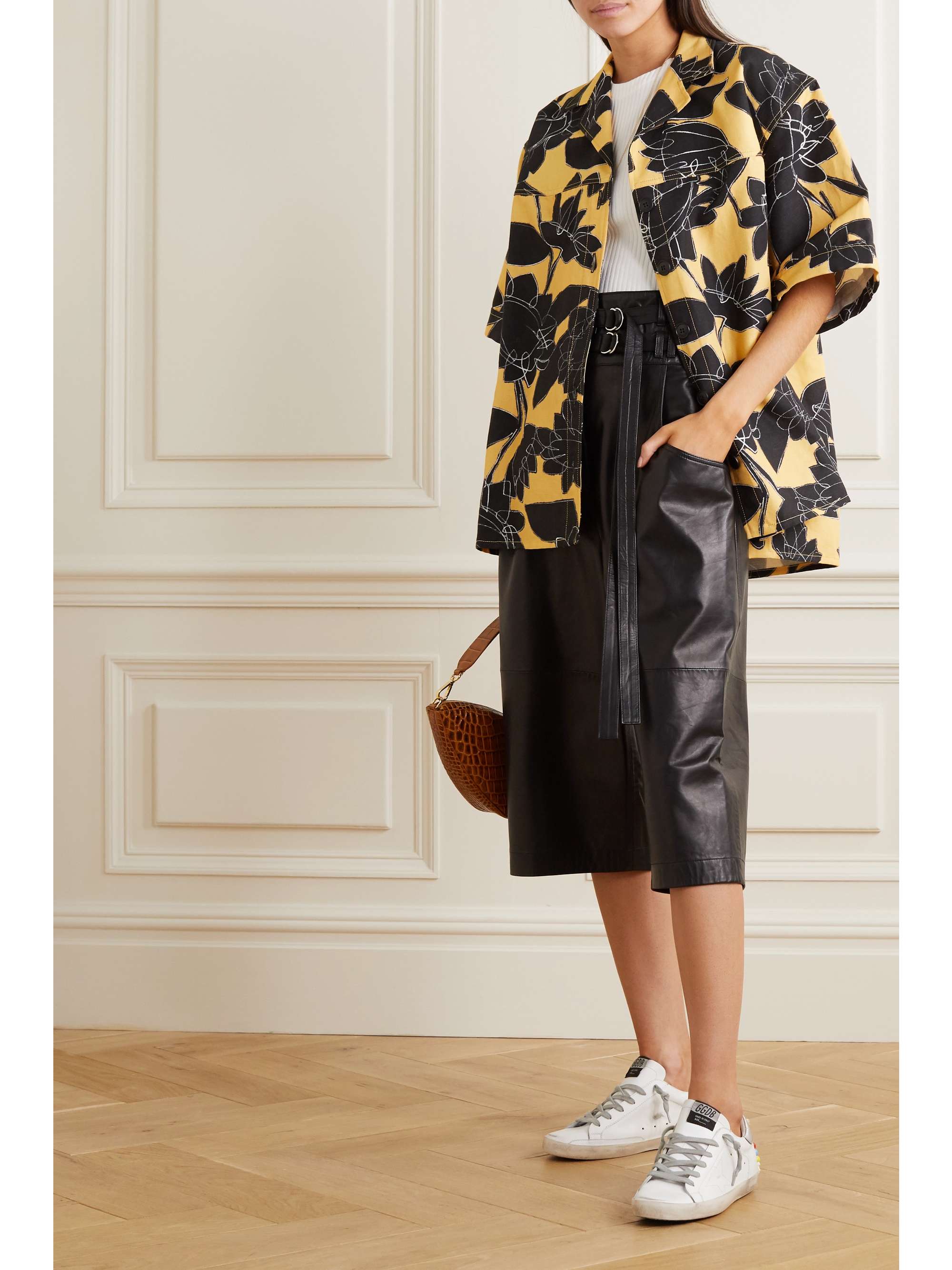 GOLDEN GOOSE Superstar bead-embellished distressed leather sneakers