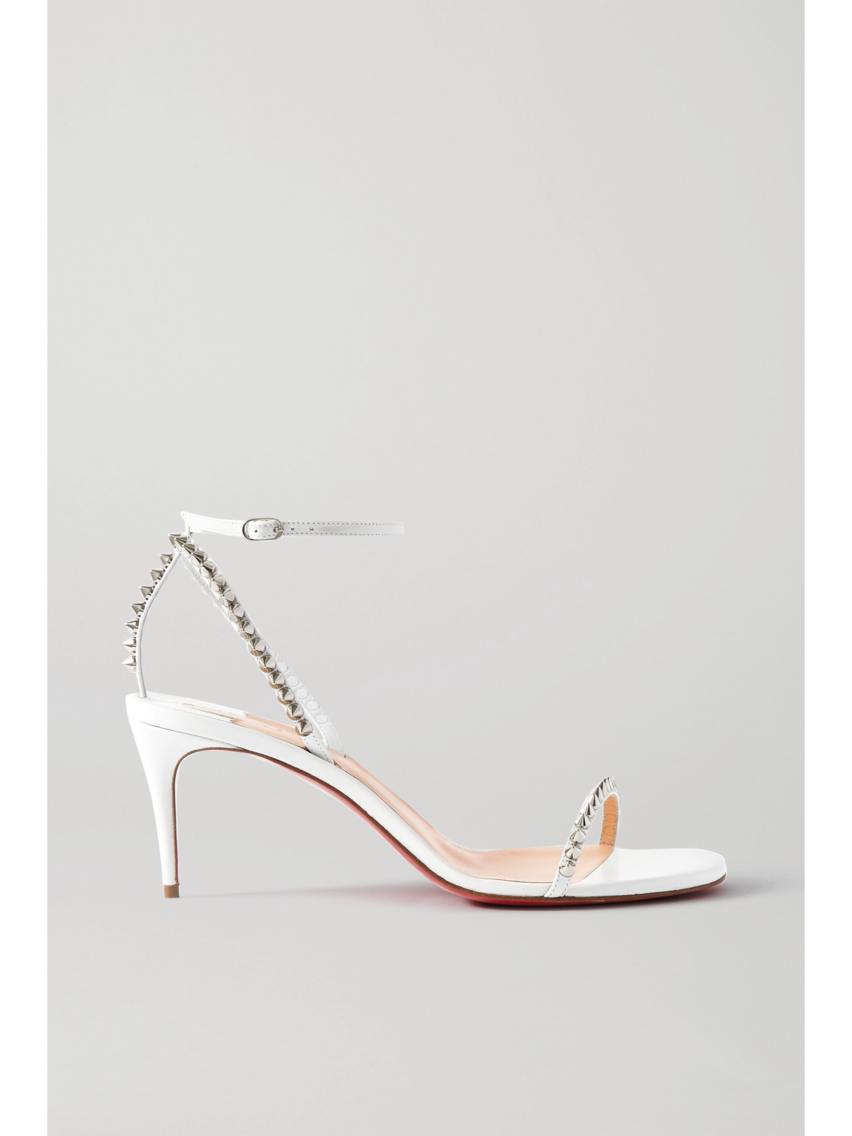 Christian Louboutin So Me 70 Studded Leather Sandals In White