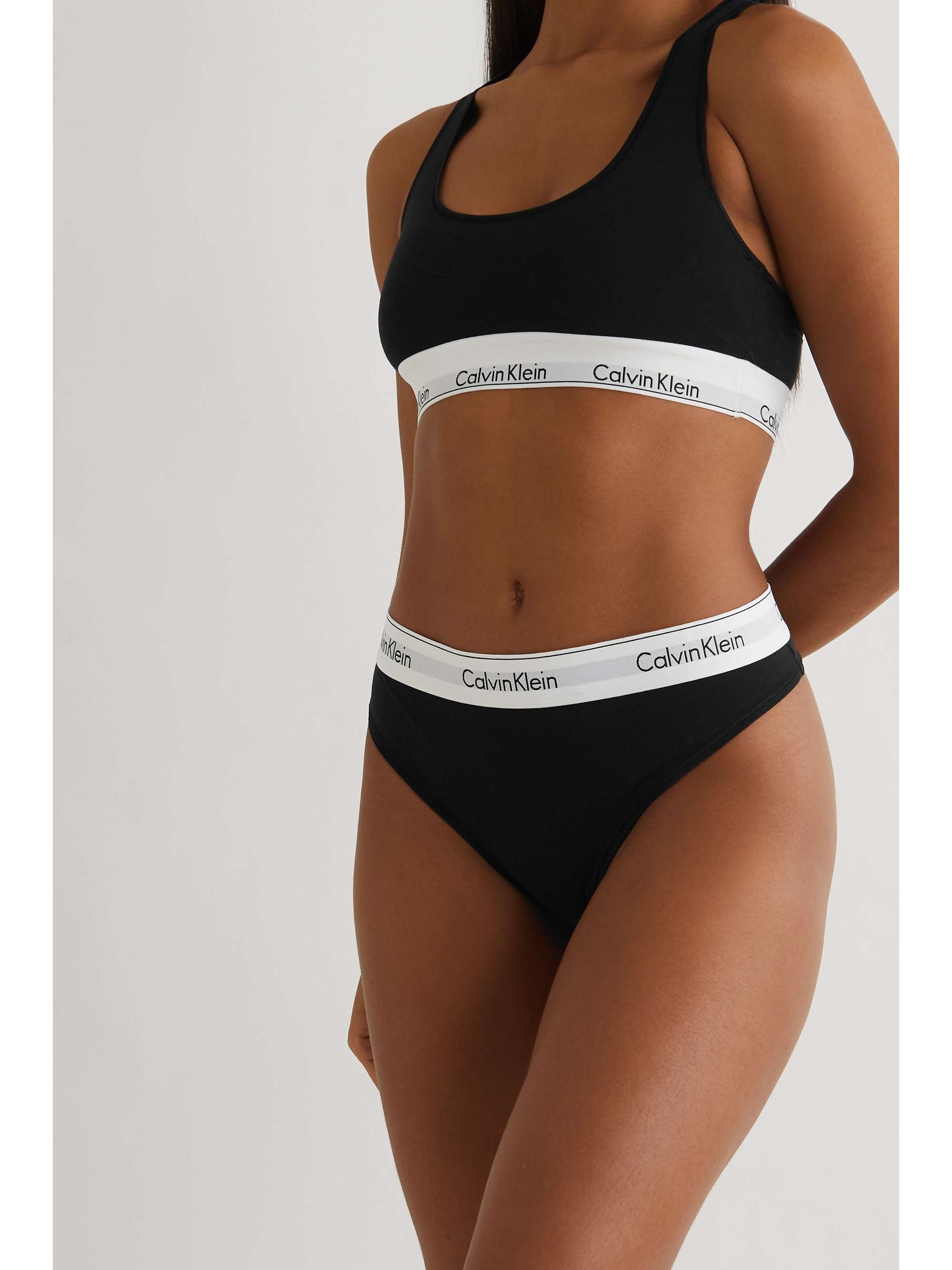 Modern Cotton stretch cotton-blend jersey thong