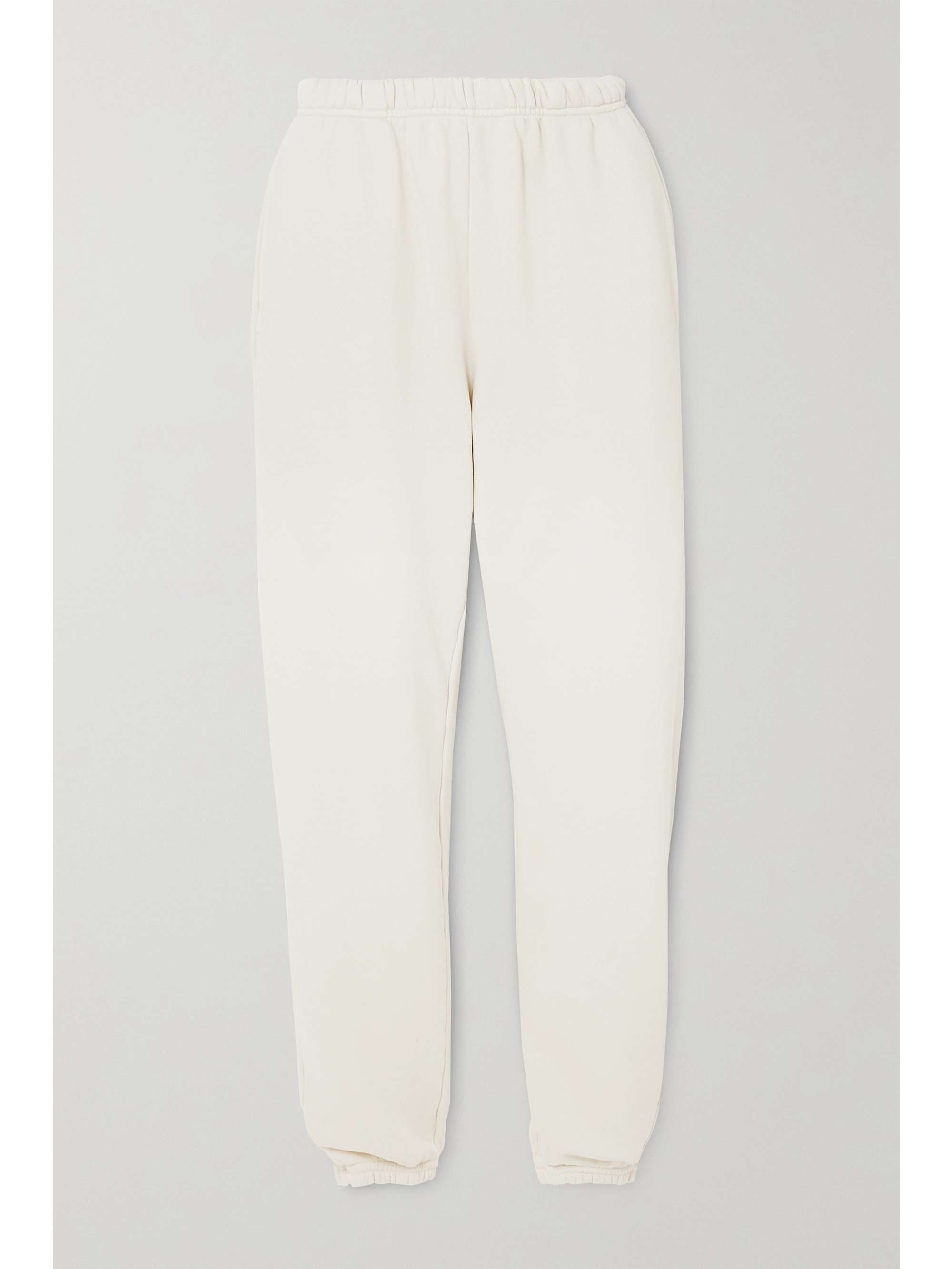Cream Cotton-jersey track pants | LES 