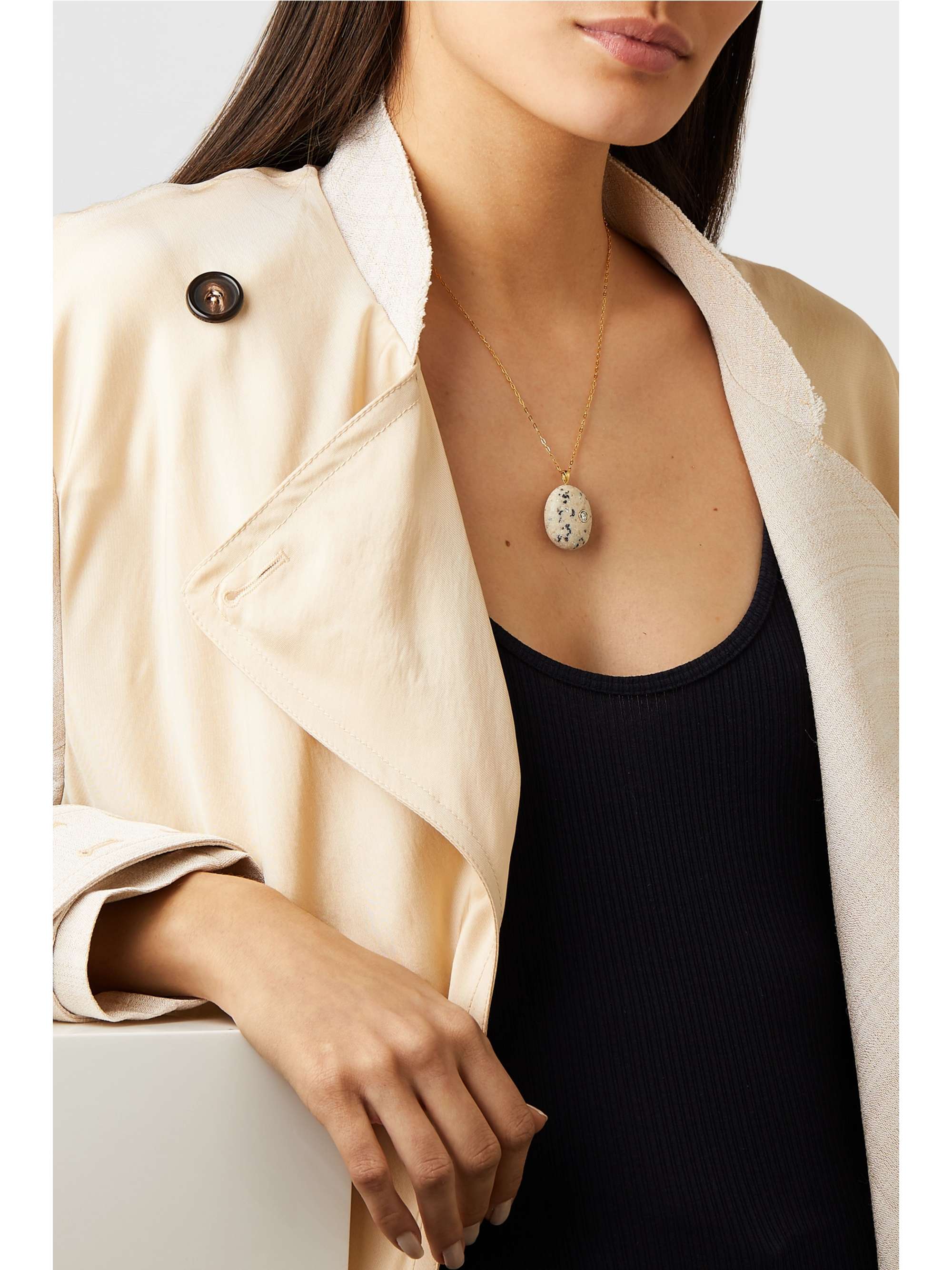 CVC STONES Sale e Pepe 18-karat gold, stone and diamond necklace