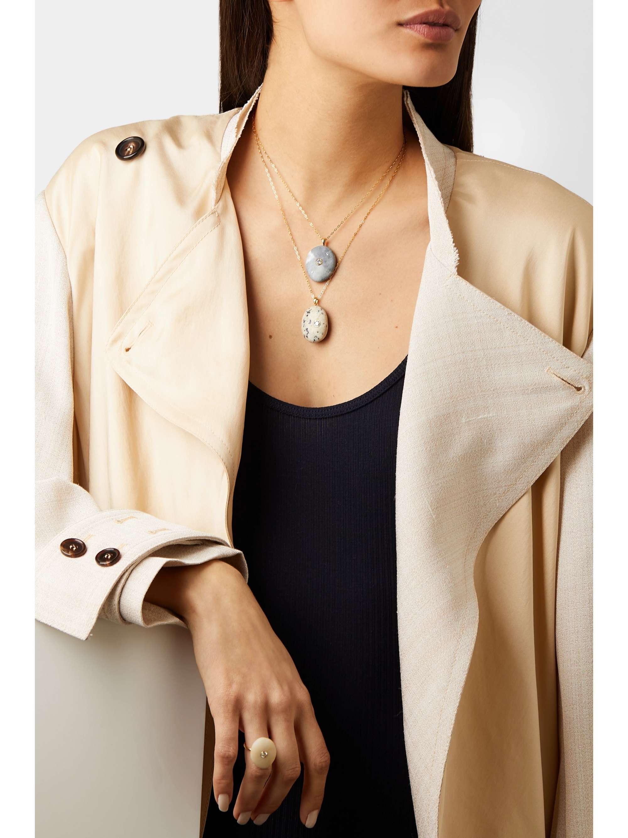 CVC STONES Sale e Pepe 18-karat gold, stone and diamond necklace