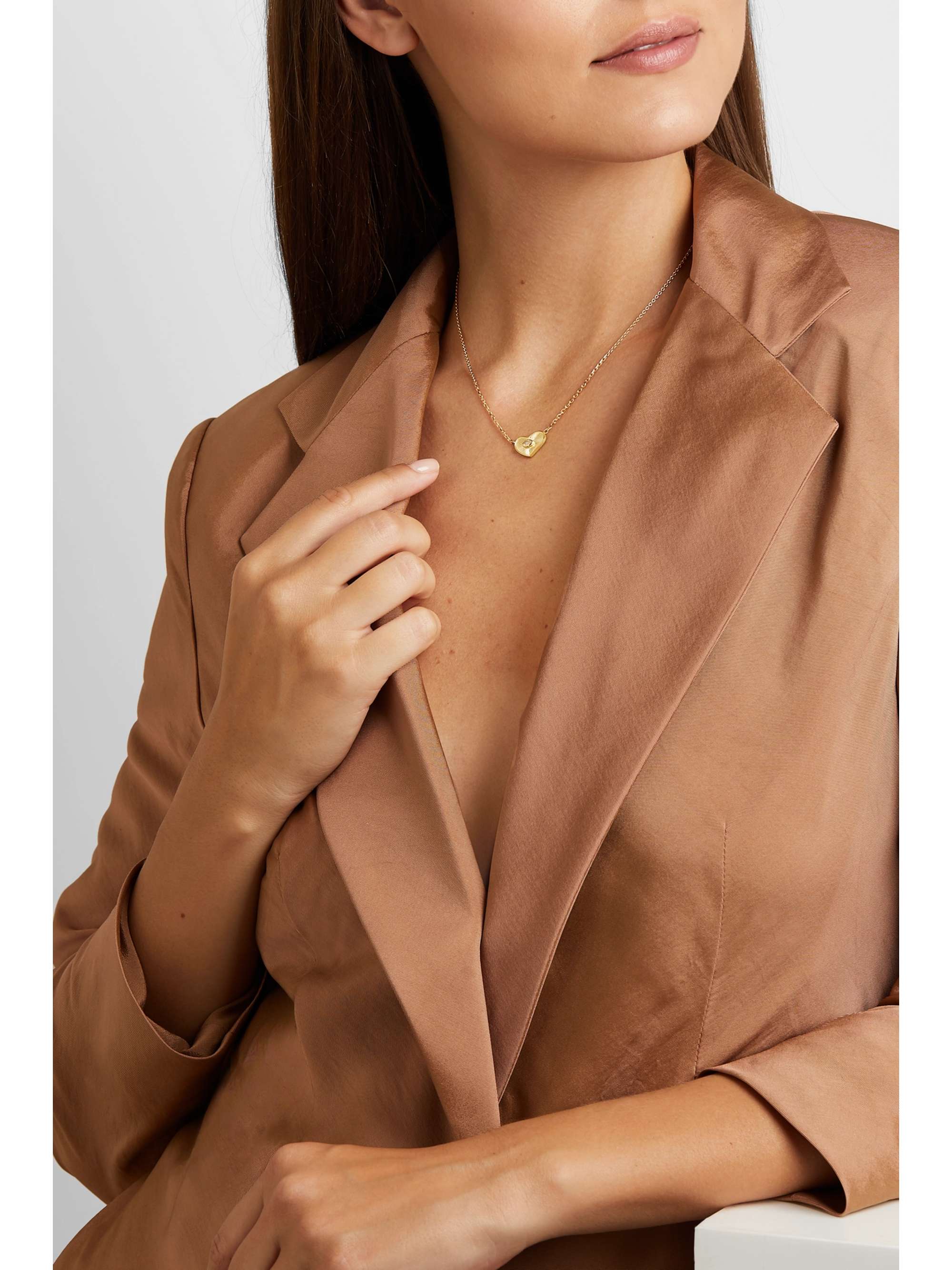 BROOKE GREGSON Heart 18-karat gold diamond necklace