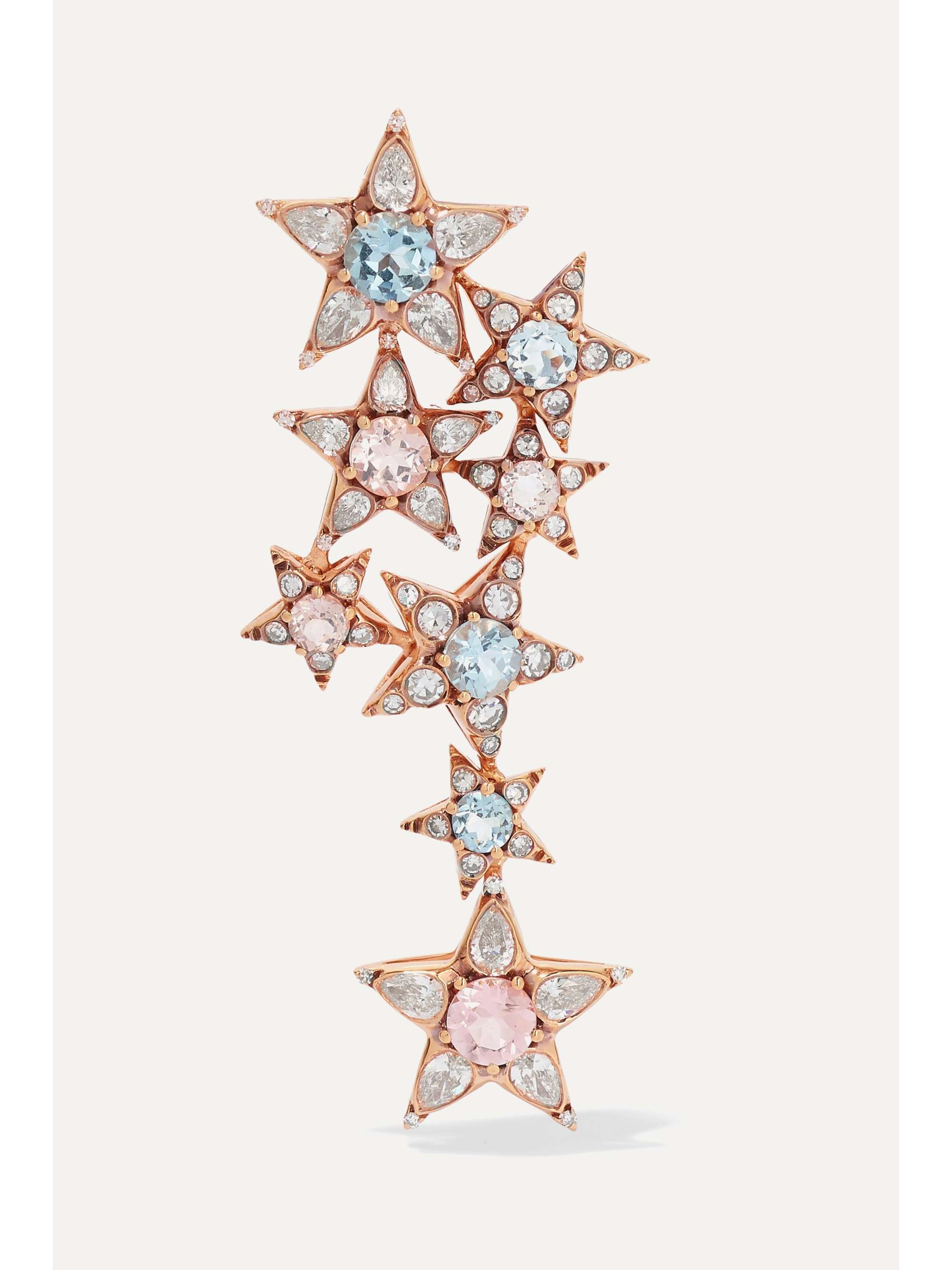 SELIM MOUZANNAR 18-karat rose gold multi-stone earring