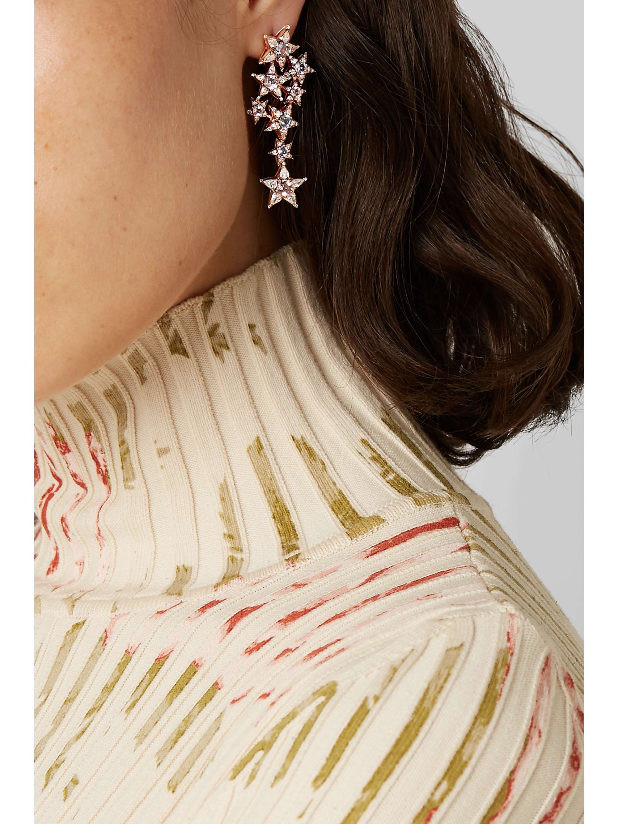 SELIM MOUZANNAR 18-karat rose gold multi-stone earring