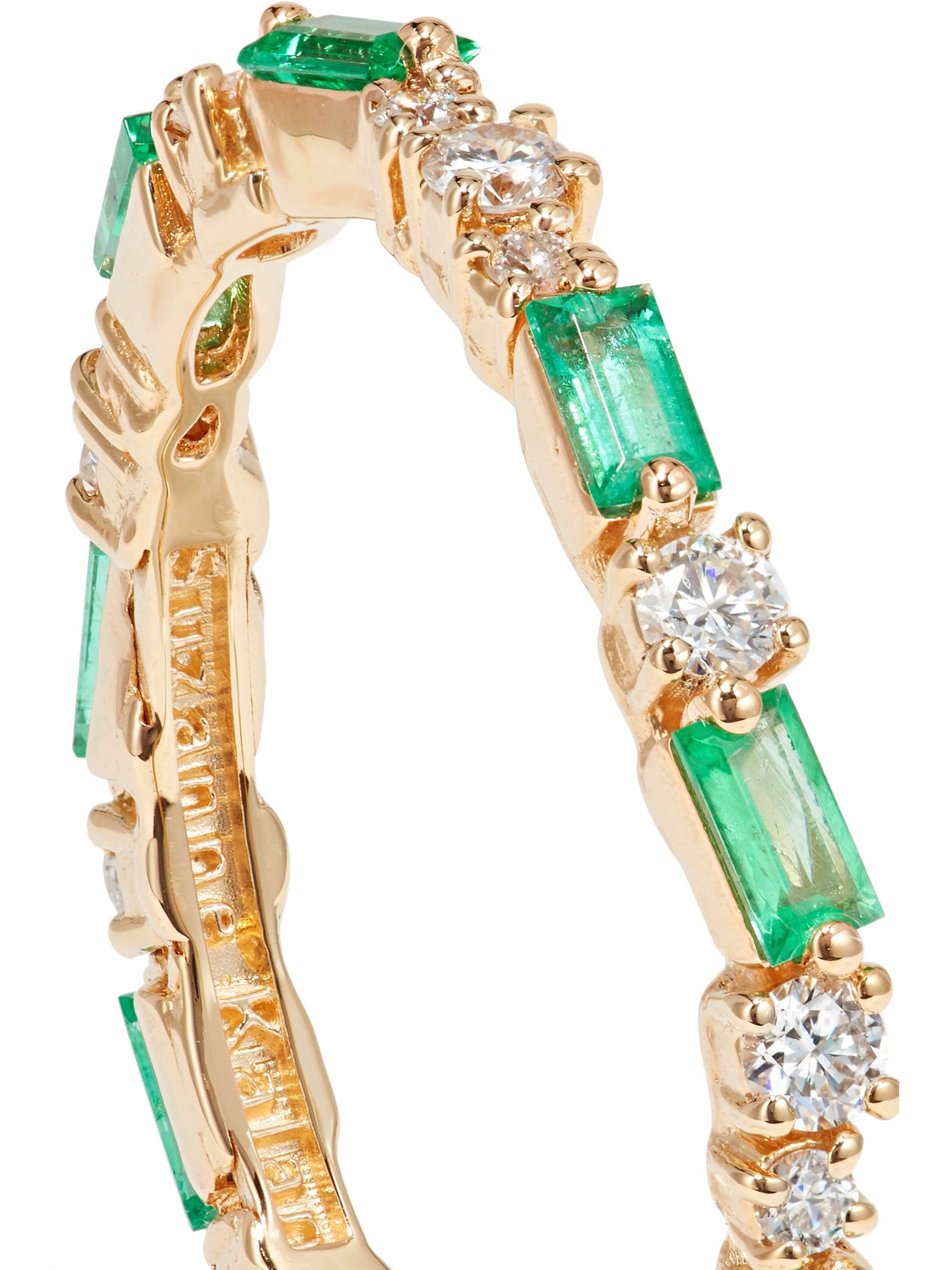 SUZANNE KALAN 18-karat gold, emerald and diamond ring