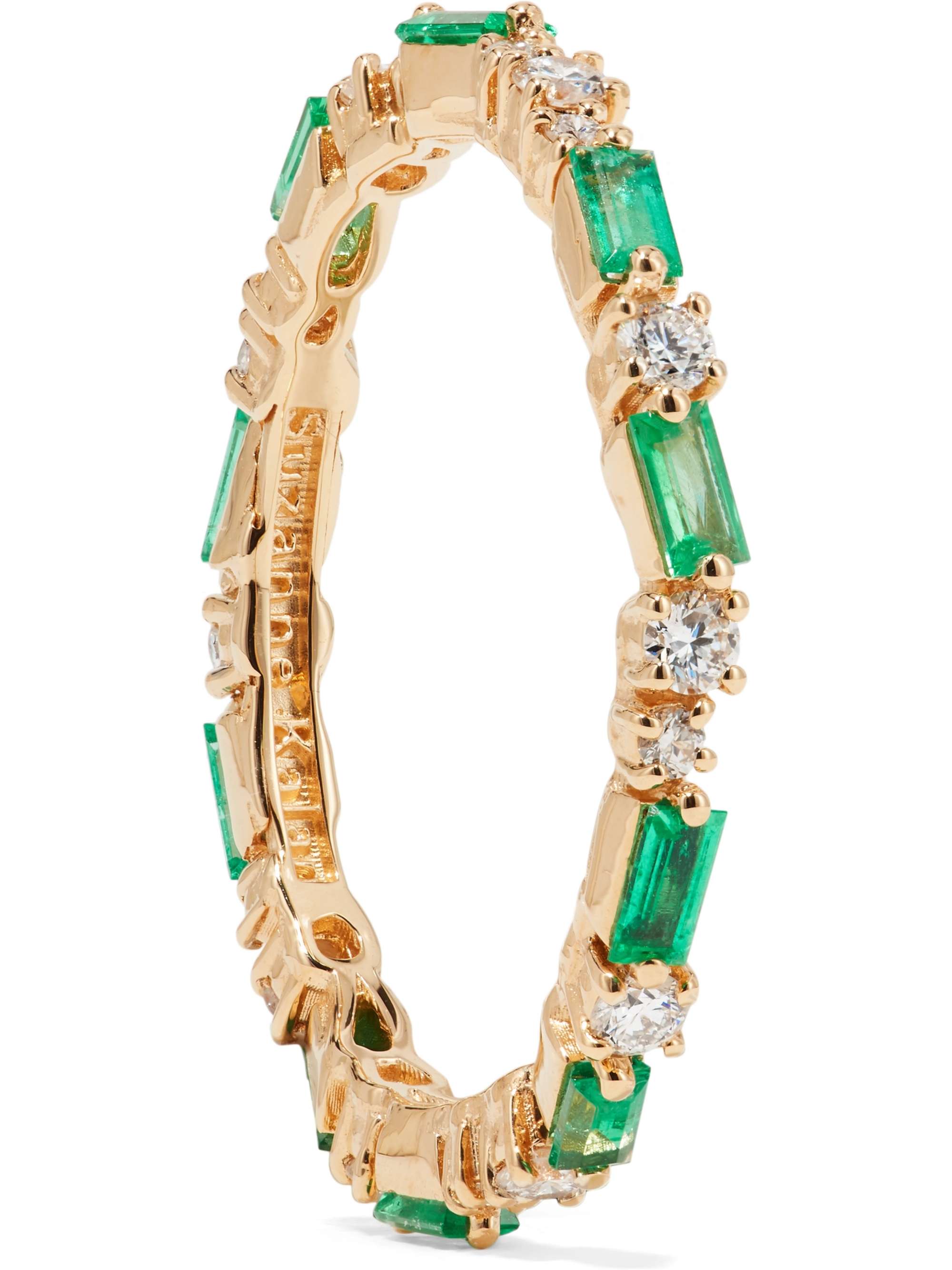 SUZANNE KALAN 18-karat gold, emerald and diamond ring