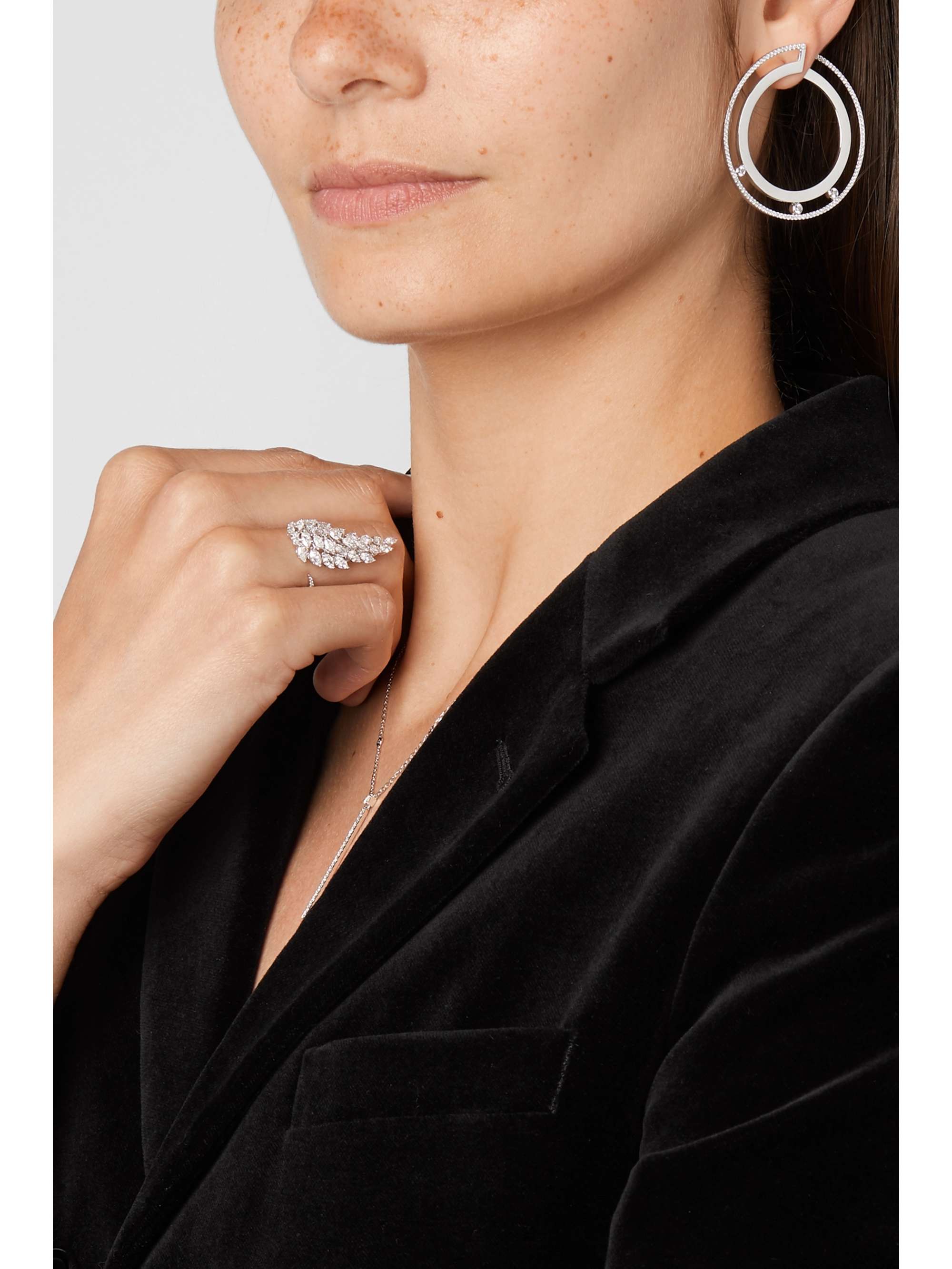 MESSIKA Move Romane 18-karat white gold diamond earrings