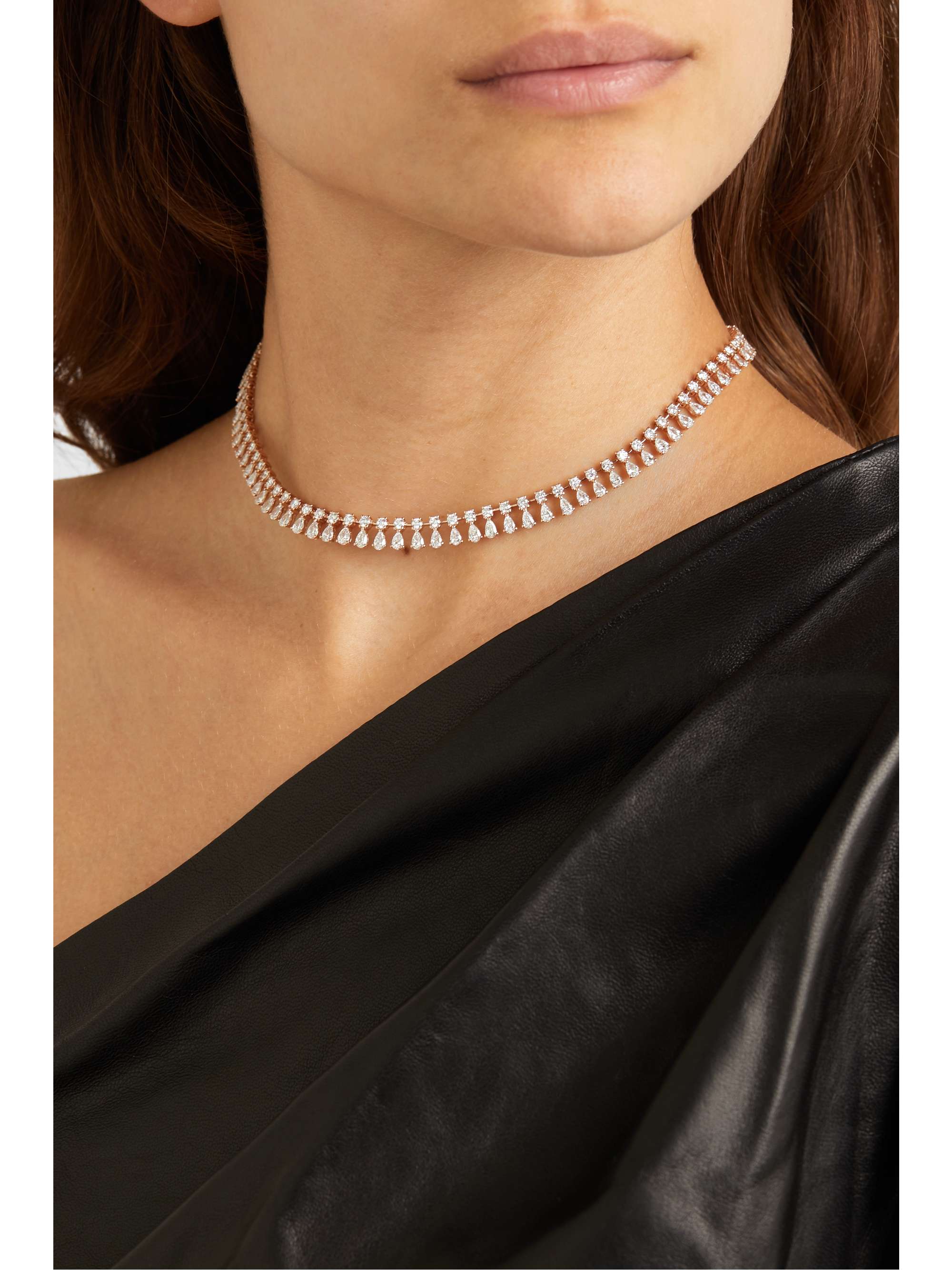 ANITA KO 18-karat rose gold diamond necklace