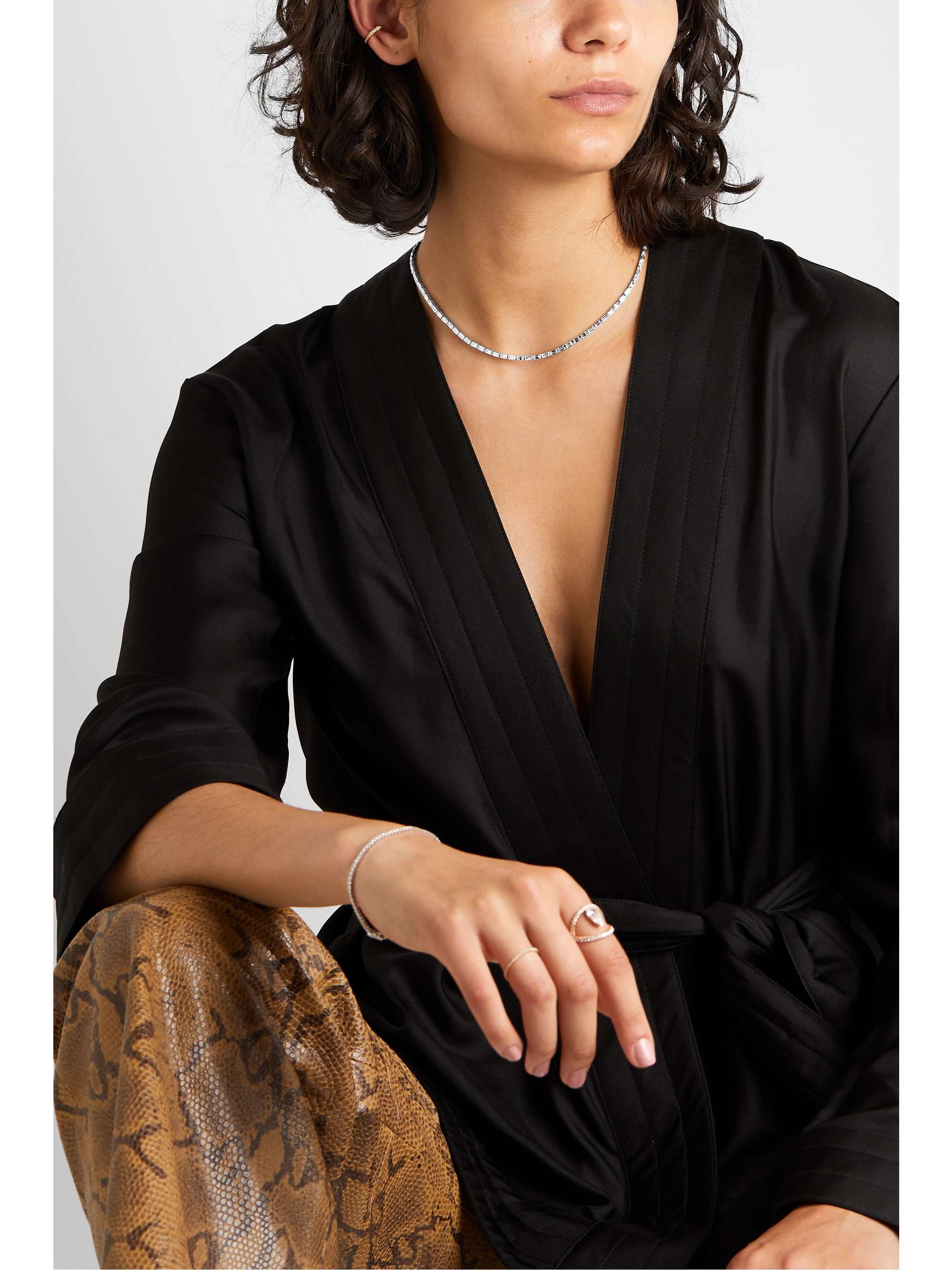 ANITA KO 18-karat white gold diamond necklace