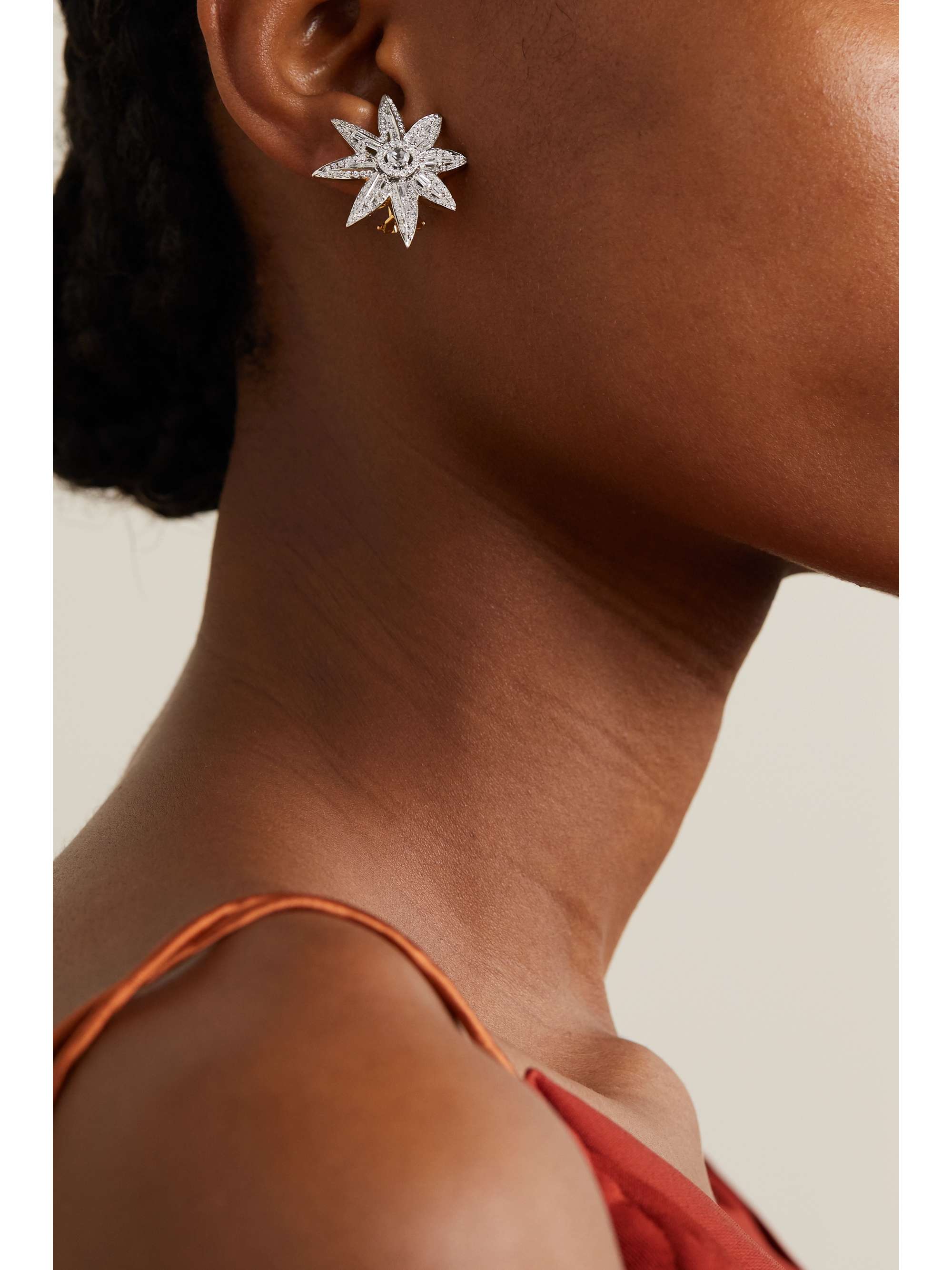 BINA GOENKA 18-karat gold diamond earrings