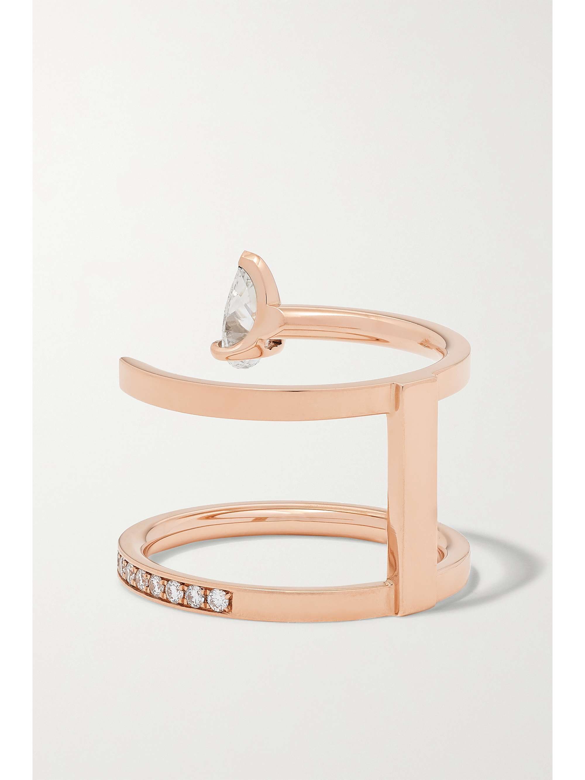 REPOSSI Serti Sur Vide 18-karat rose gold diamond ring