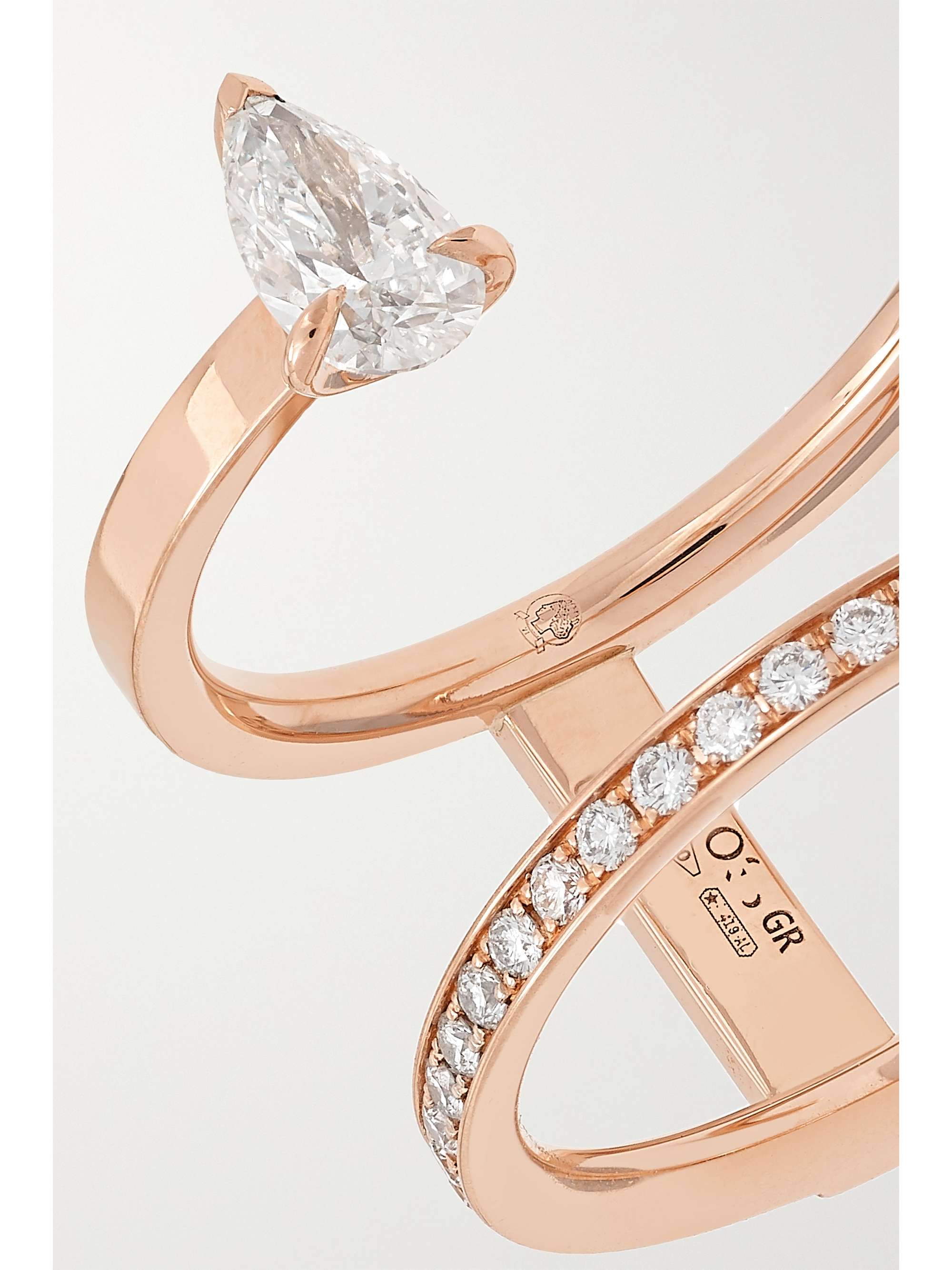 REPOSSI Serti Sur Vide 18-karat rose gold diamond ring