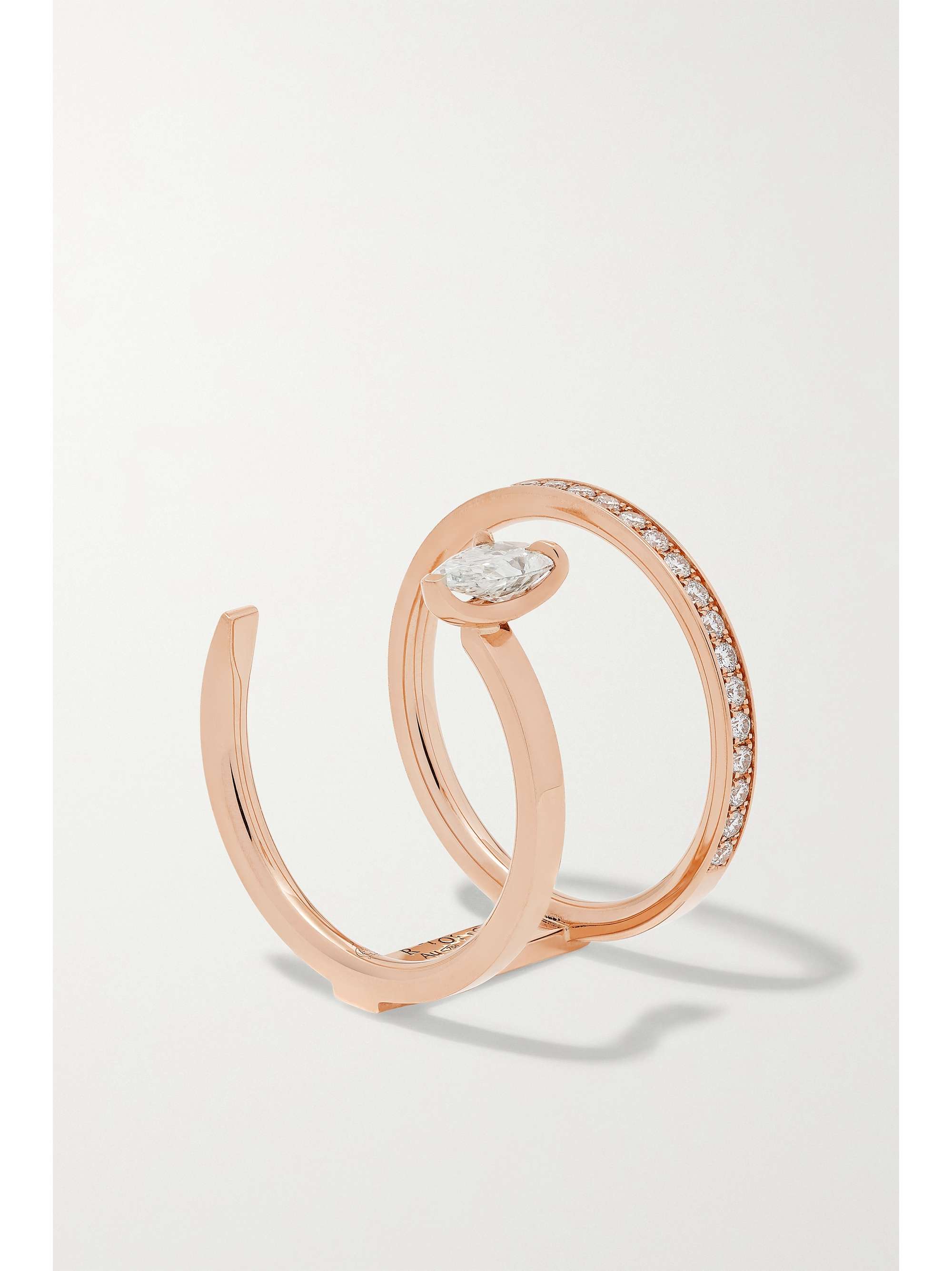 REPOSSI Serti Sur Vide 18-karat rose gold diamond ring