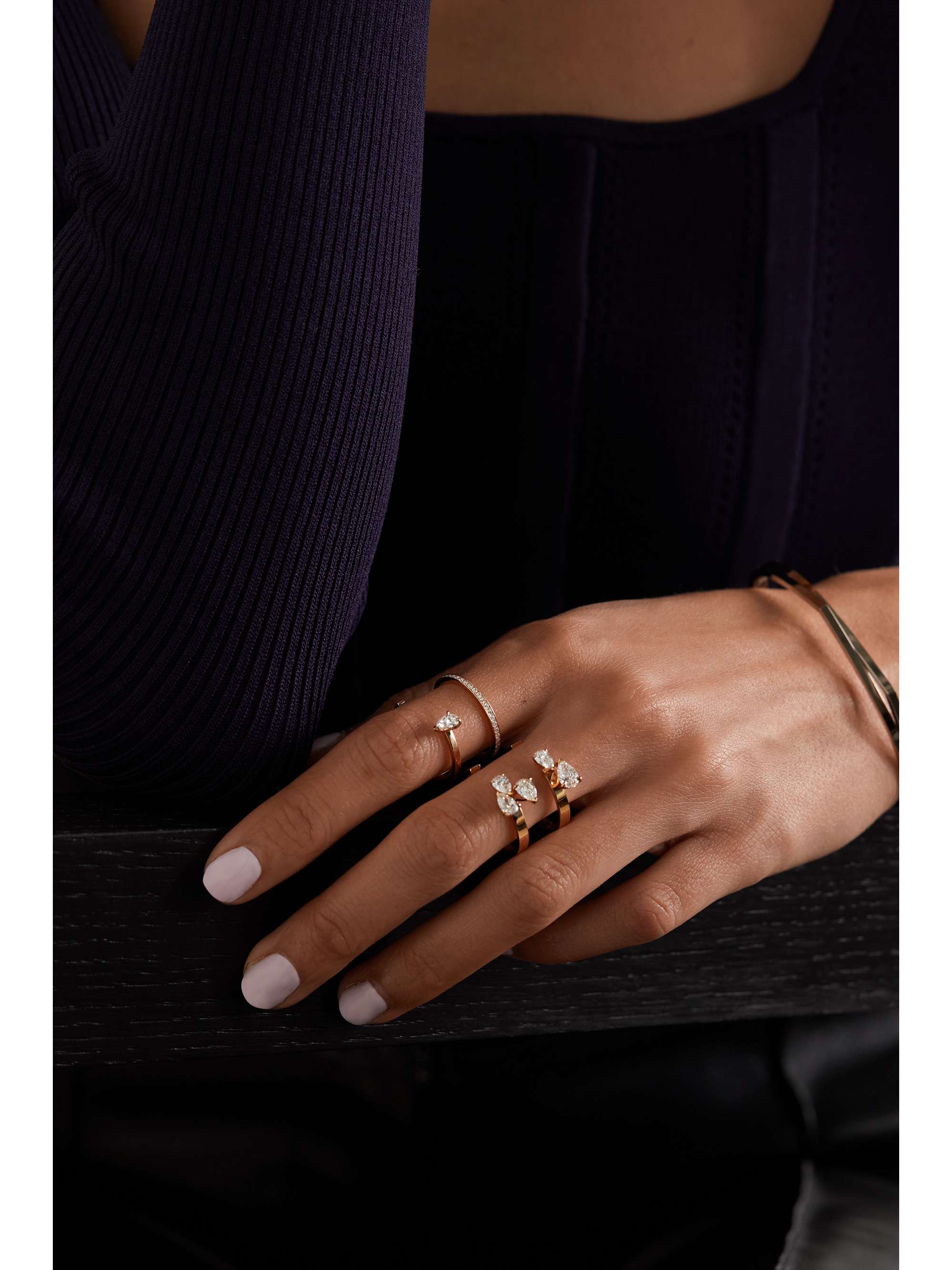 REPOSSI Serti Sur Vide 18-karat rose gold diamond ring