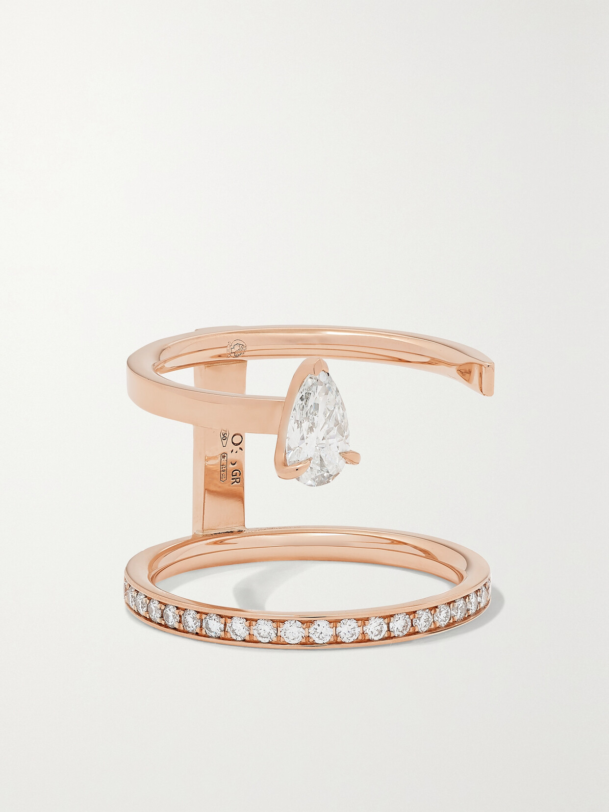 Repossi Serti Sur Vide 18kt Rose Gold Ring With Diamonds In Rose Gold