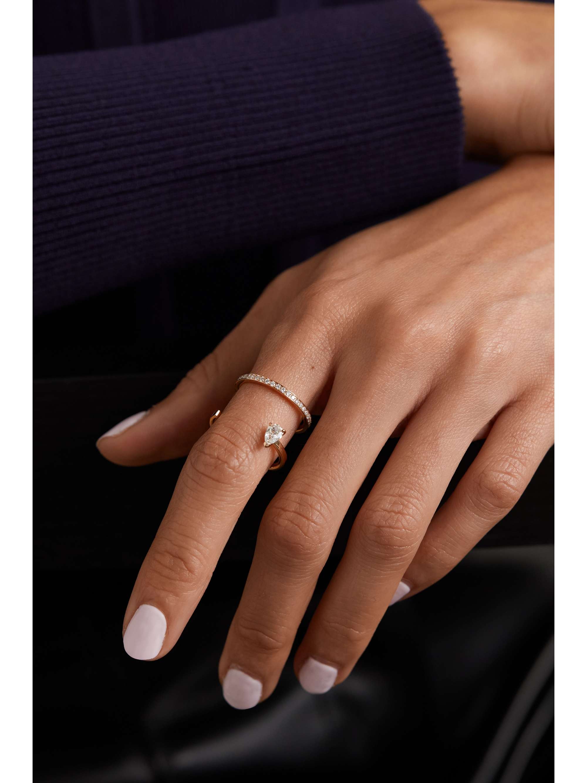 REPOSSI Serti Sur Vide 18-karat rose gold diamond ring