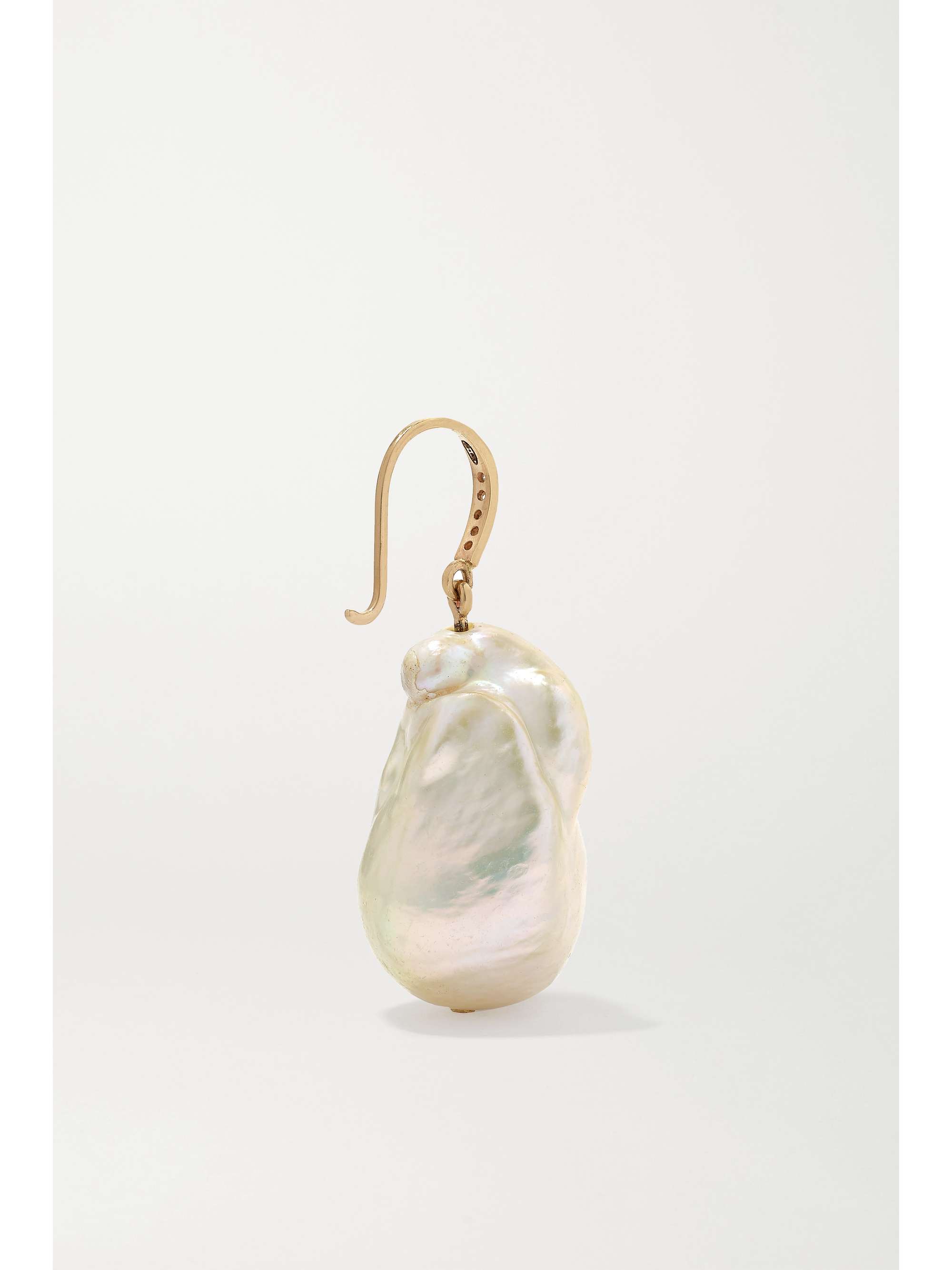 PASCALE MONVOISIN Charlie N°2 9-karat gold, pearl and diamond earring