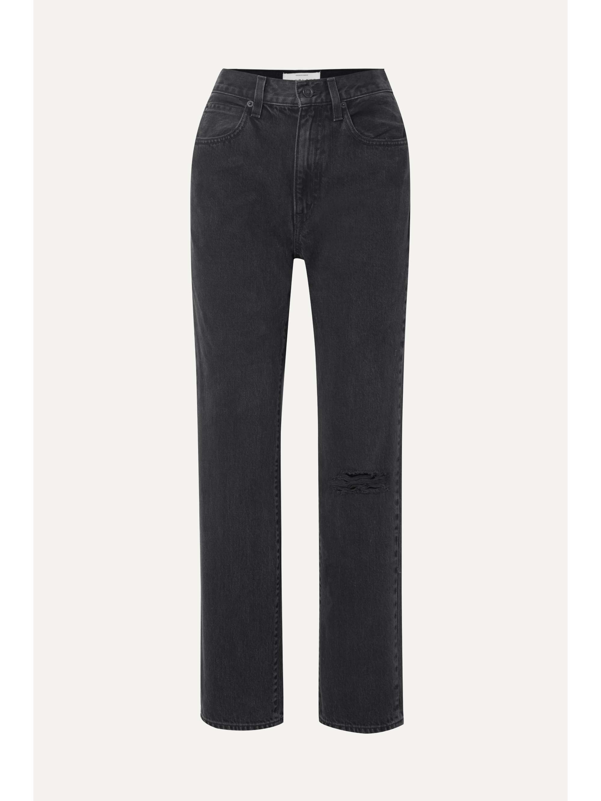 SLVRLAKE London distressed high-rise straight-leg jeans