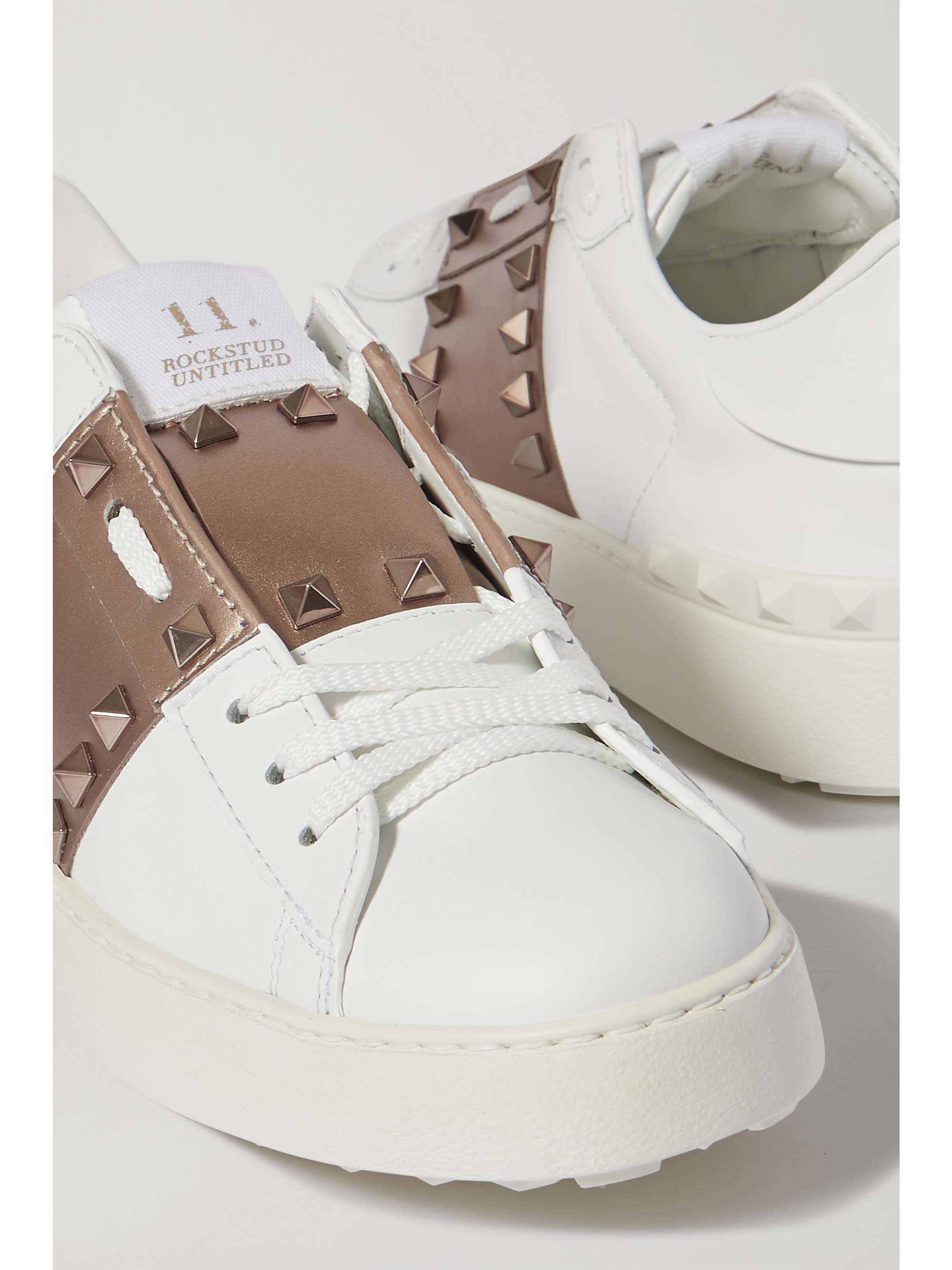 mønt Suradam Lære udenad VALENTINO GARAVANI Open metallic leather sneakers | NET-A-PORTER