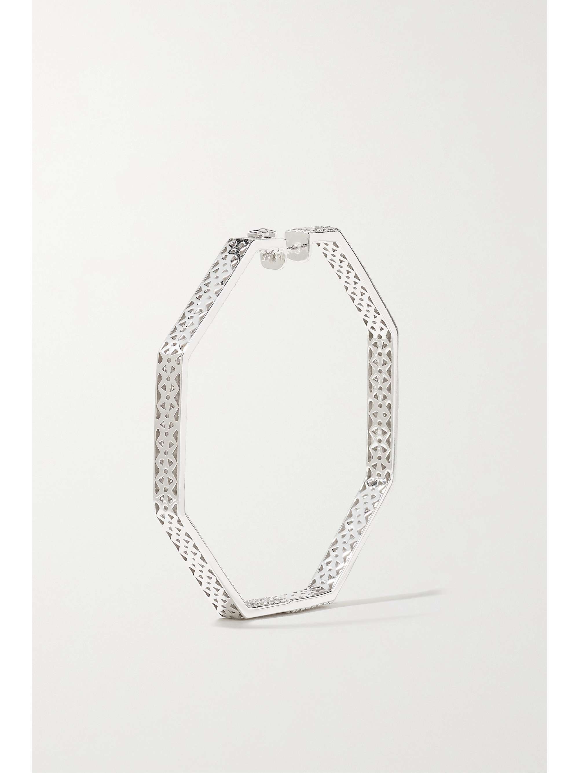 OFIRA Geo 18-karat white gold diamond earrings
