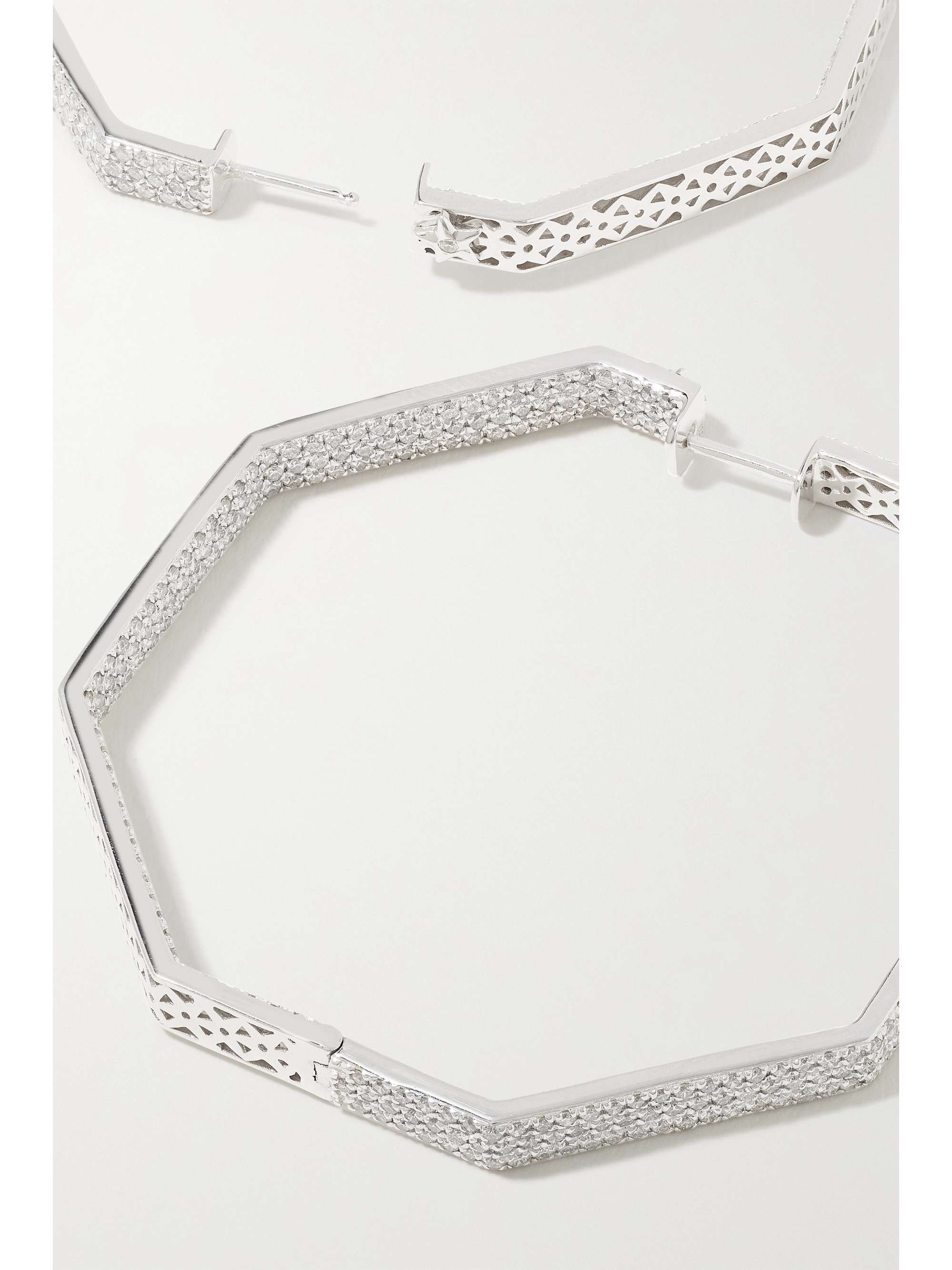 OFIRA Geo 18-karat white gold diamond earrings