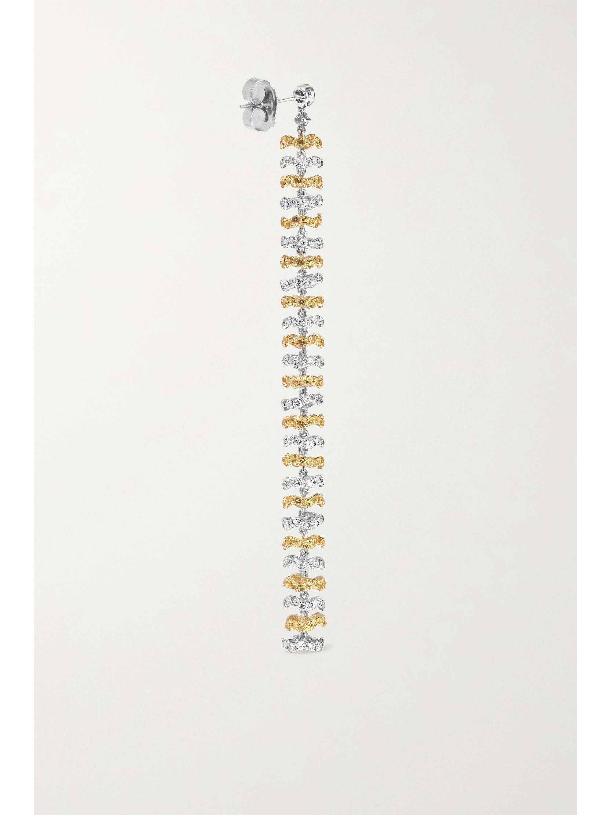 OFIRA Halo 18-karat white and yellow gold, sapphire and diamond earrings