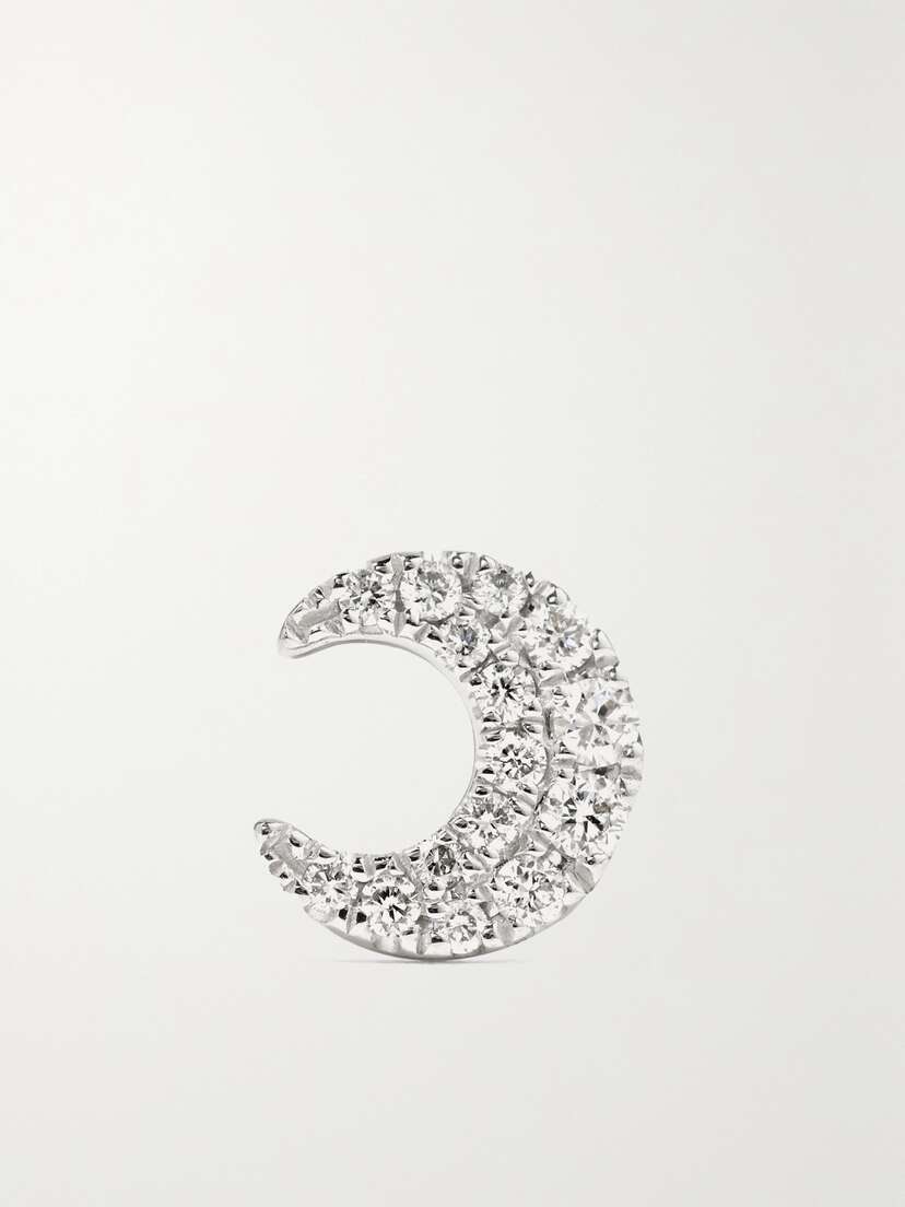 MARIA TASH Moon 18-karat White Gold Diamond Earring