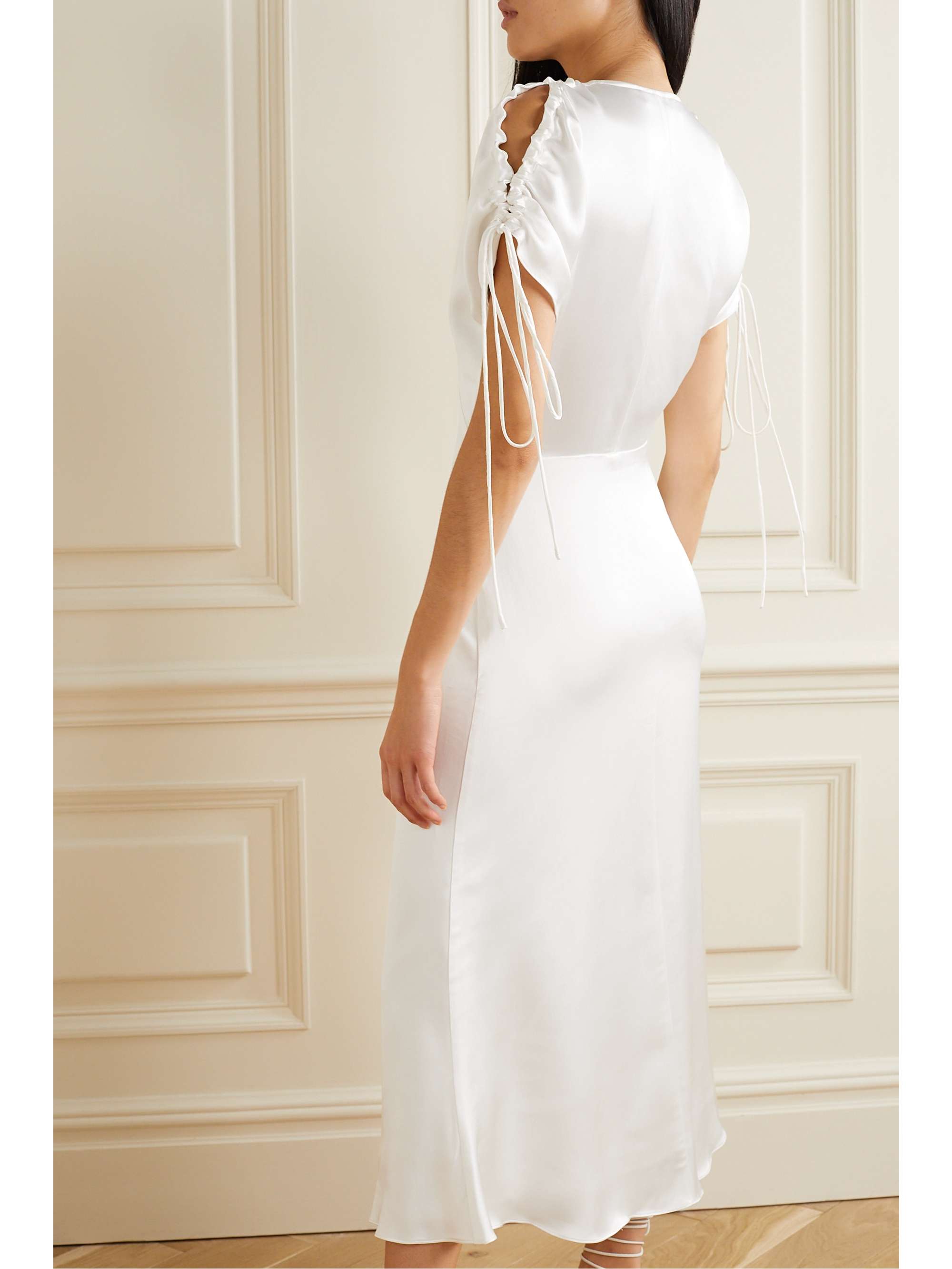 VANESSA COCCHIARO Clara hammered-satin midi dress