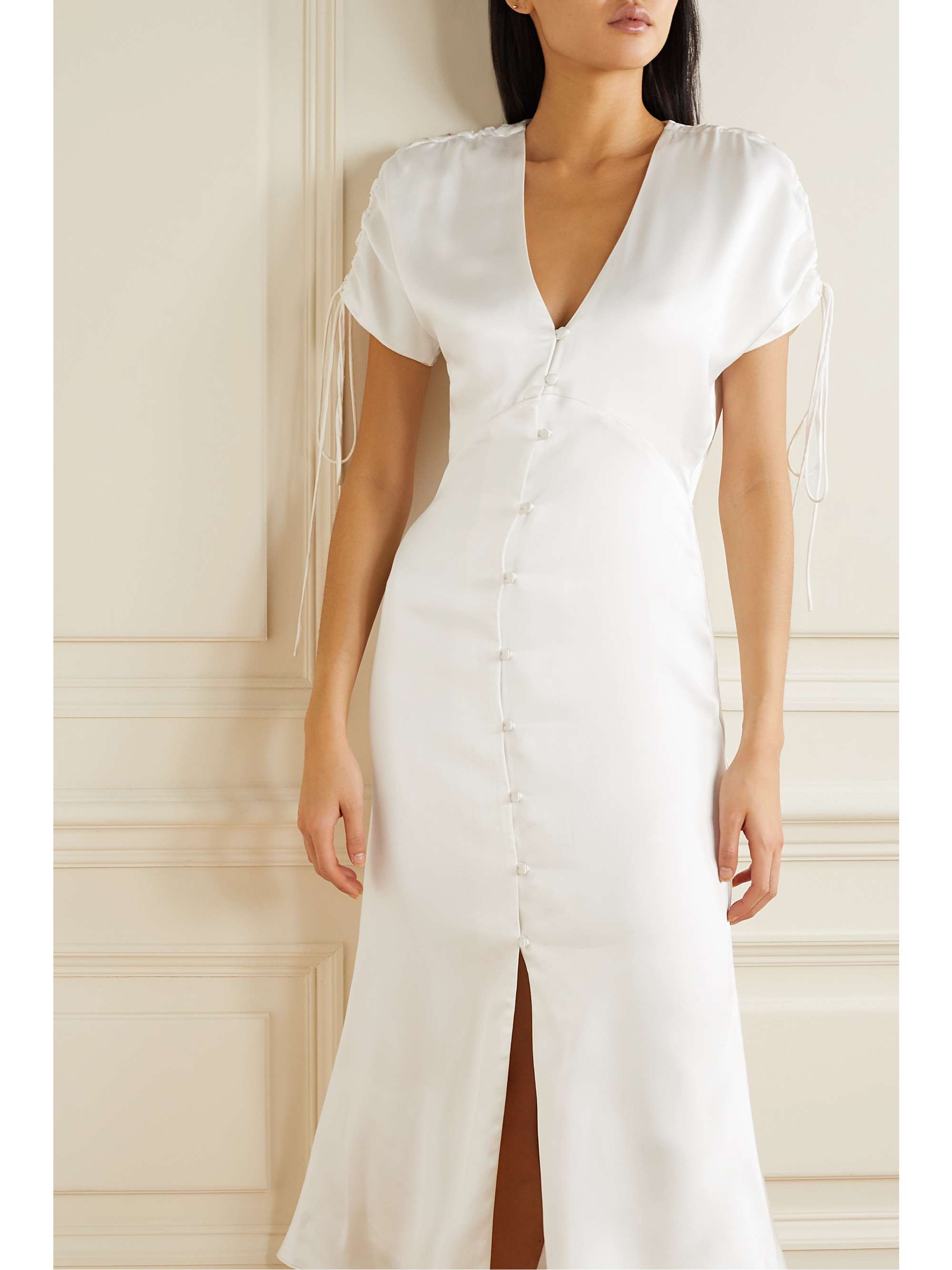 VANESSA COCCHIARO Clara hammered-satin midi dress