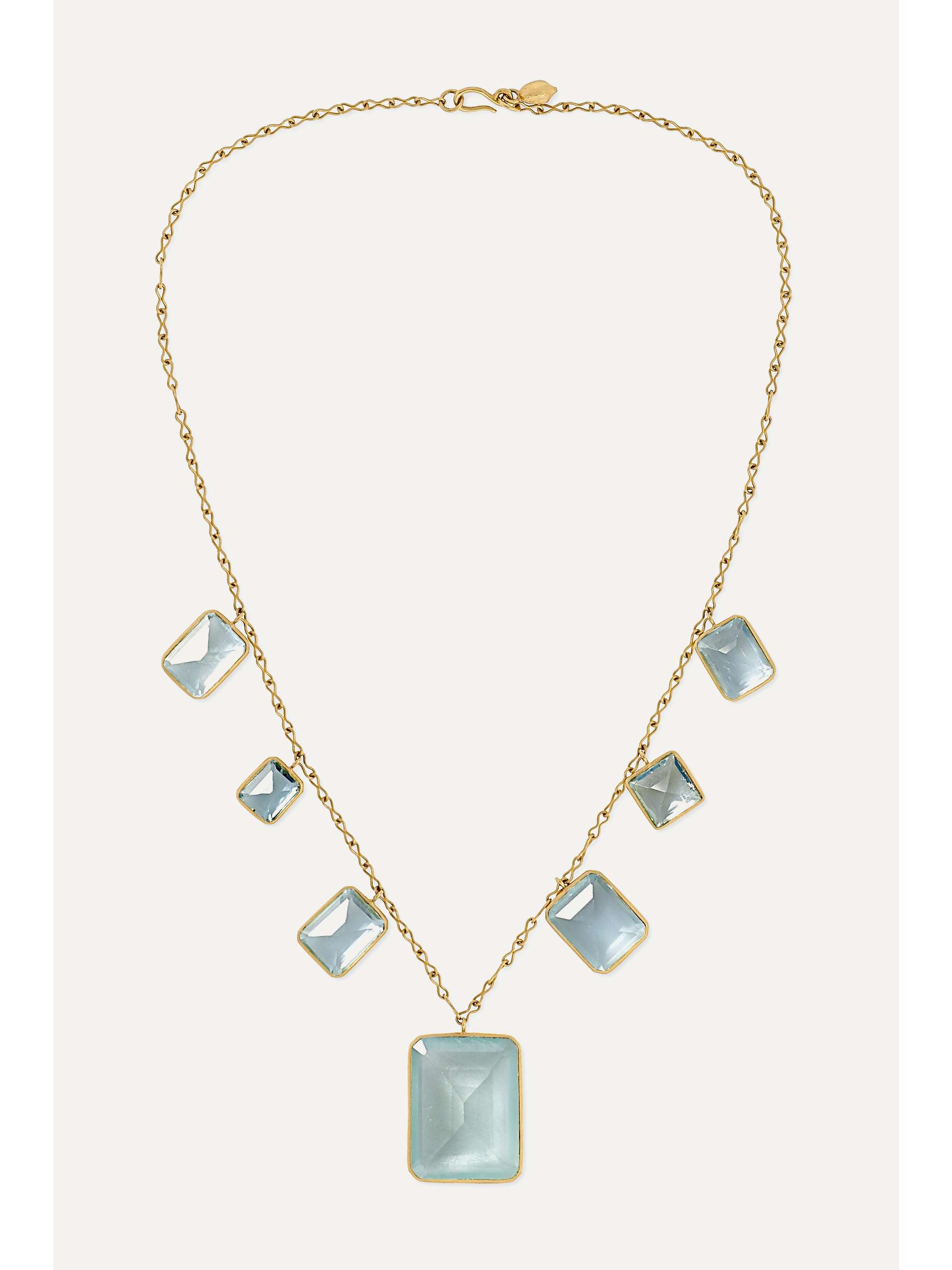 PIPPA SMALL 18-karat gold aquamarine necklace