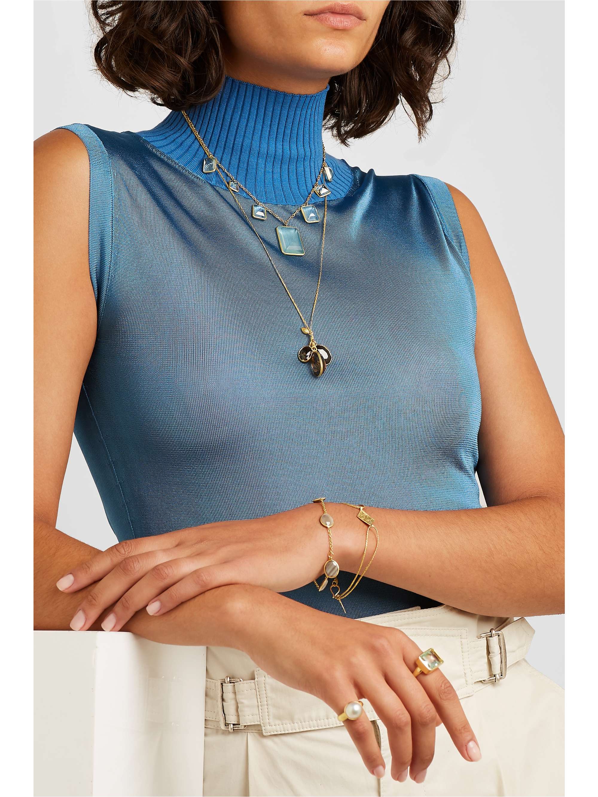 PIPPA SMALL 18-karat gold aquamarine necklace