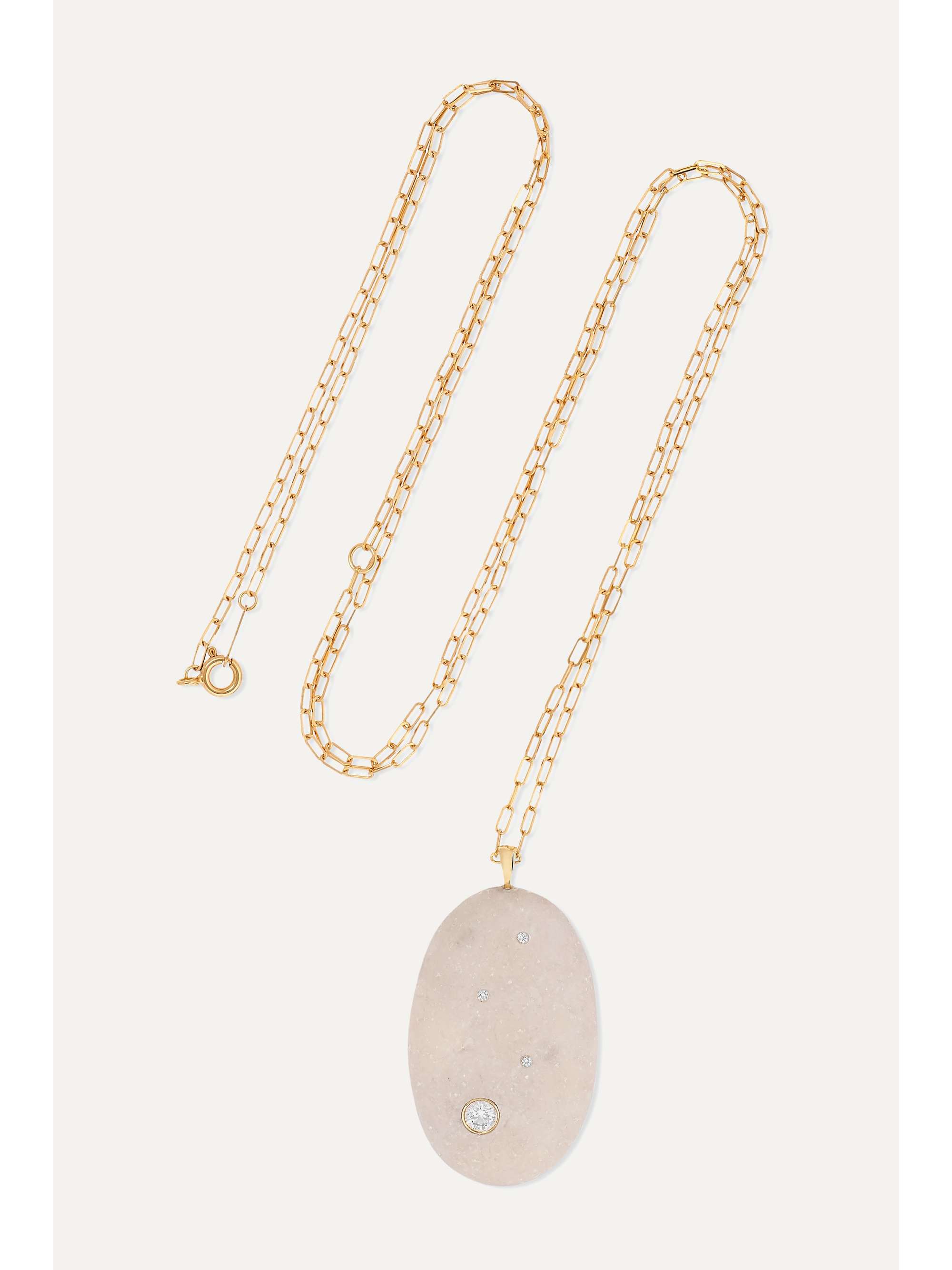 CVC STONES Sprite 18-karat gold, stone and diamond necklace
