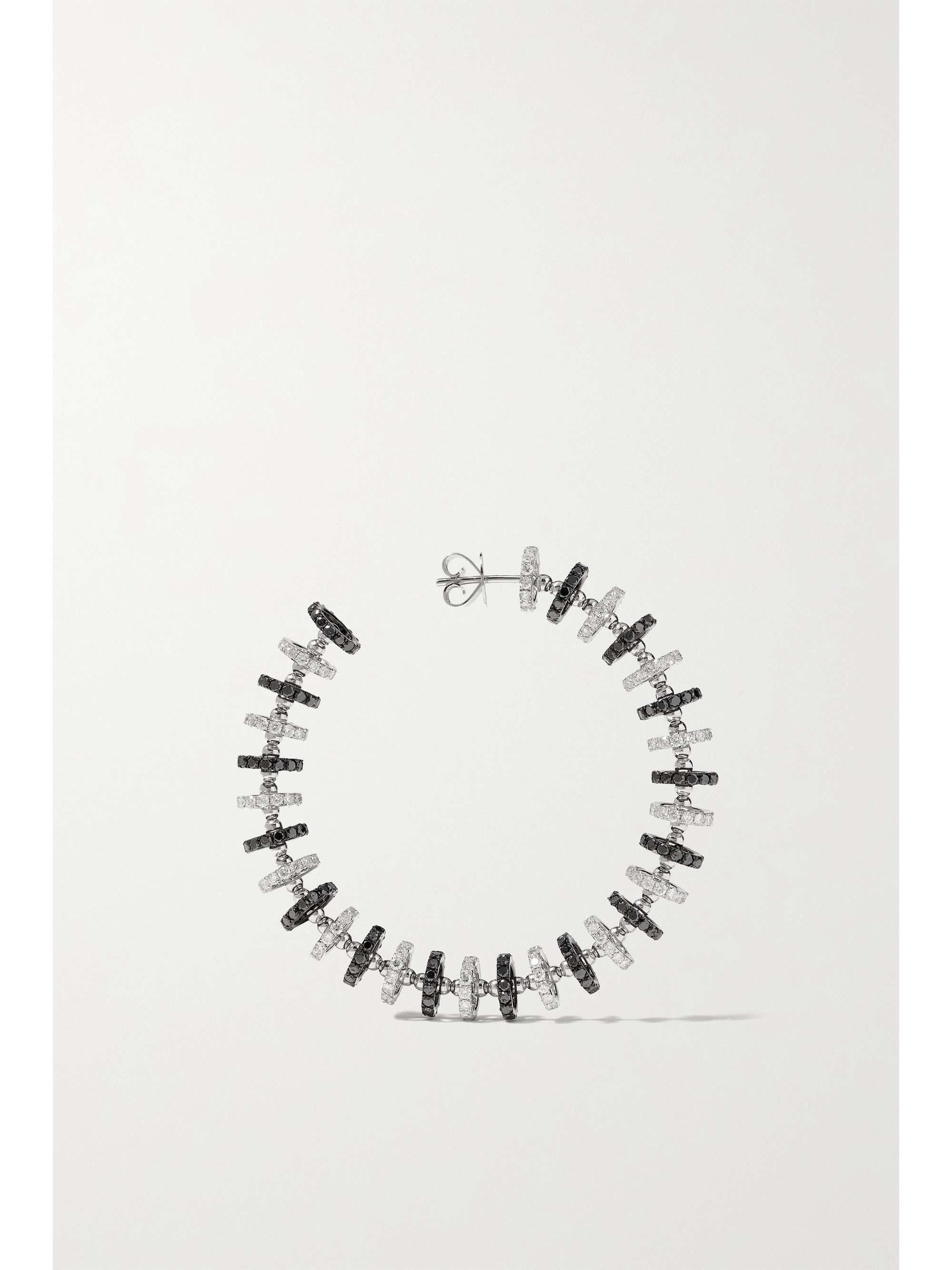 OFIRA Halo 18-karat blackened white gold diamond hoop earrings