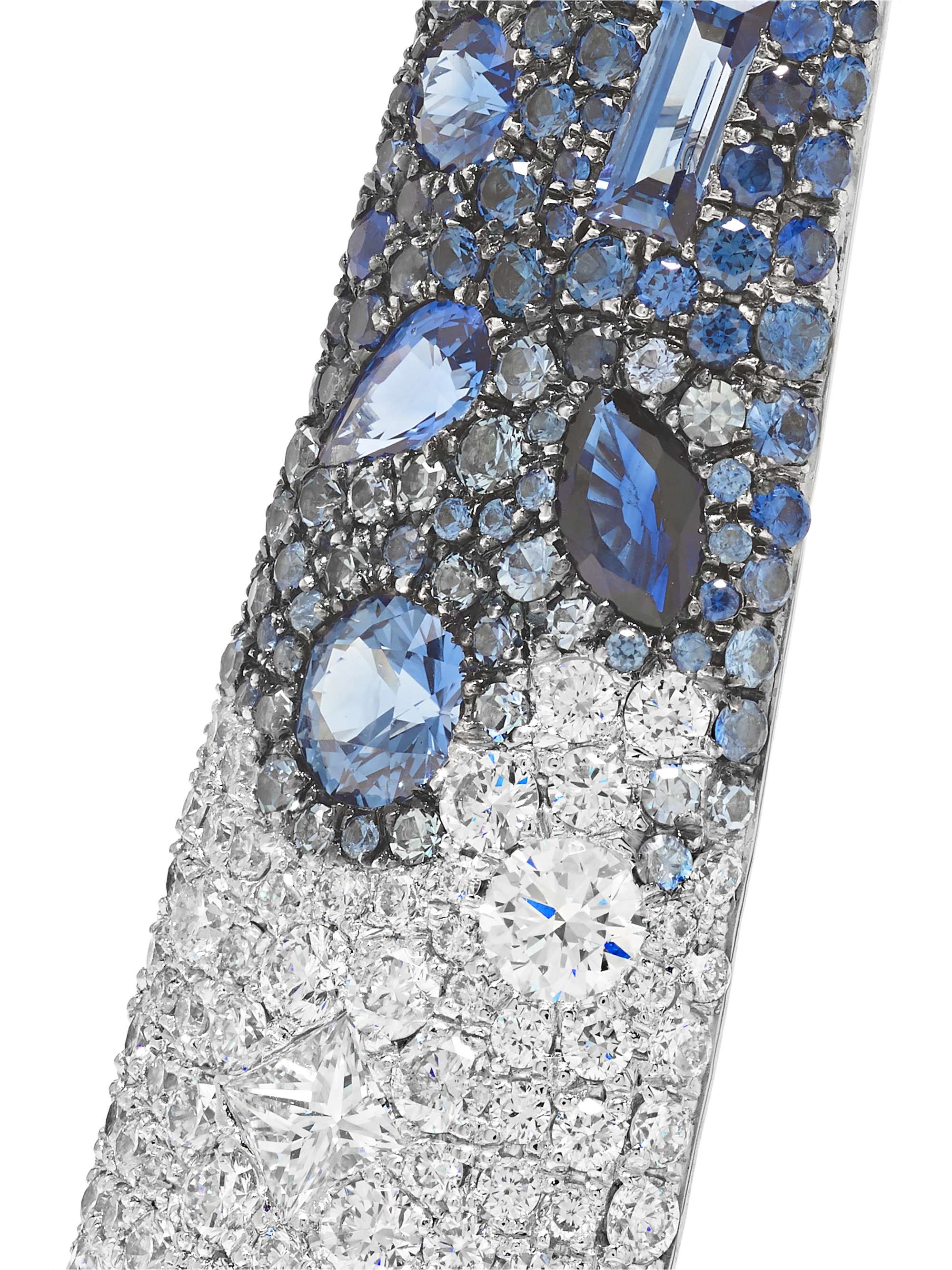 MARTIN KATZ 18-karat white gold, diamond and sapphire earrings