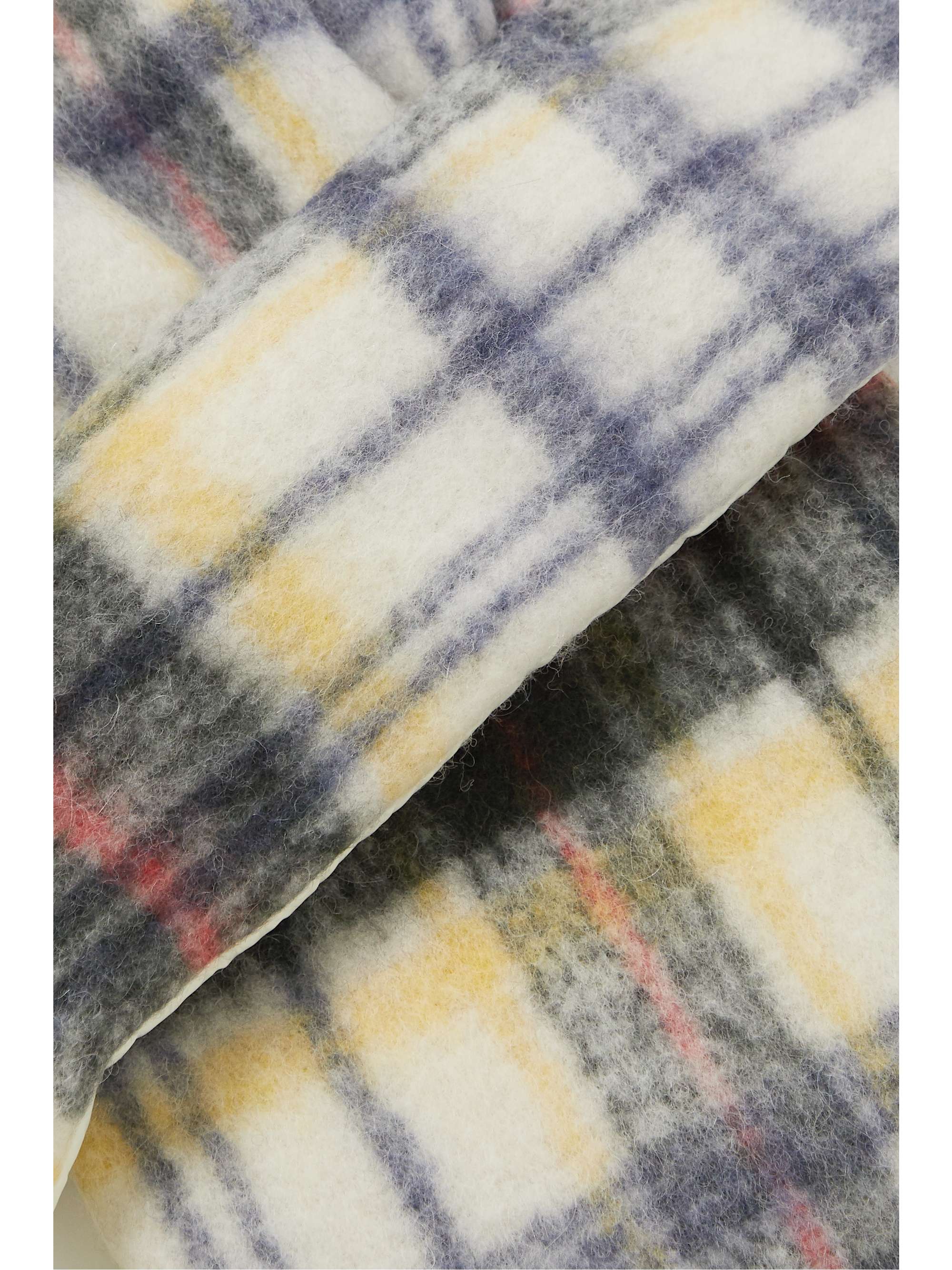 HOLZWEILER + NET SUSTAIN fringed padded checked alpaca-blend scarf