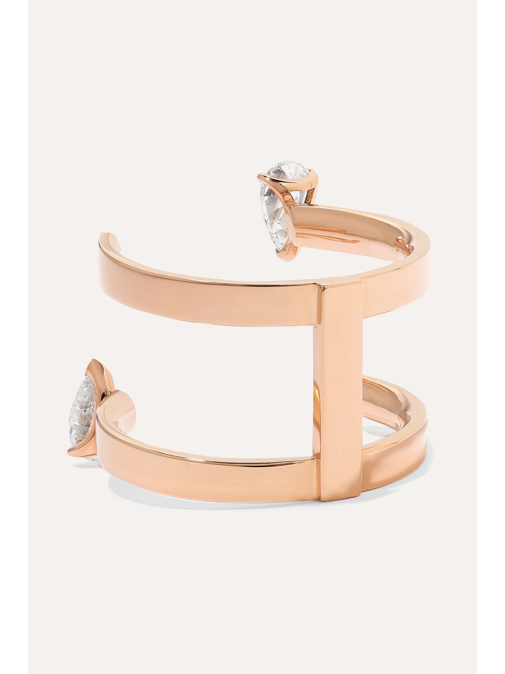 REPOSSI Serti Sur Vide 18-karat rose gold diamond ring