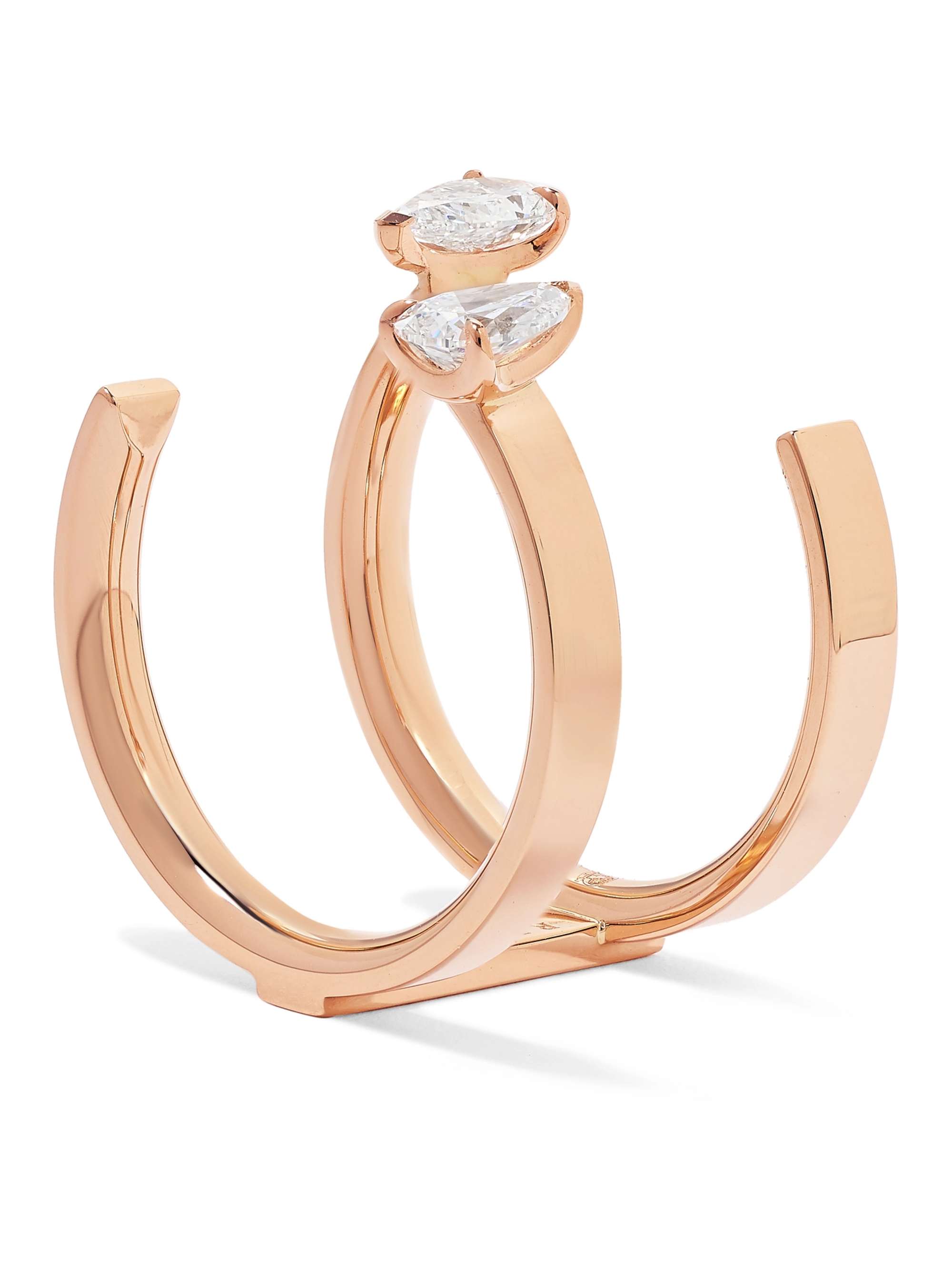 REPOSSI Serti Sur Vide 18-karat rose gold diamond ring